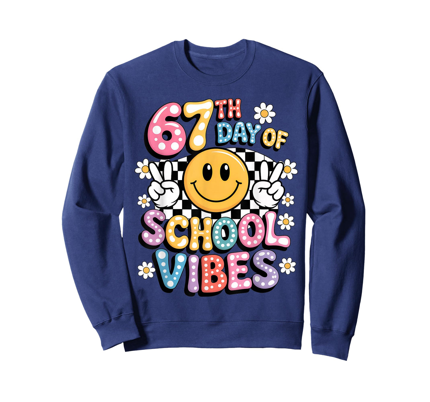 67 Days of School Meme 100th Day of School Vibes Smile Face T-Shirt
