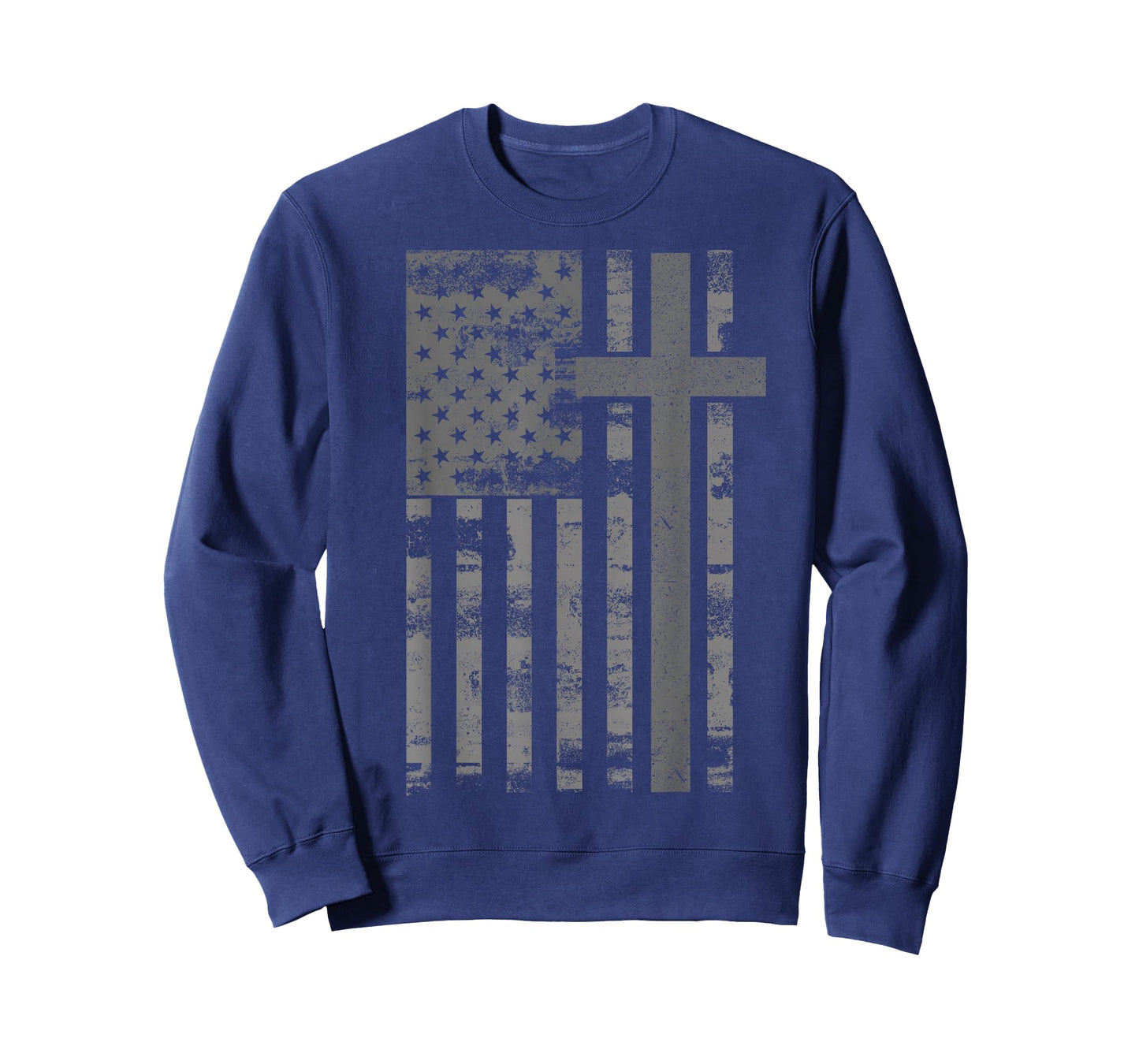 American USA Flag Christian Faith Cross Patriotic Grunge T-Shirt