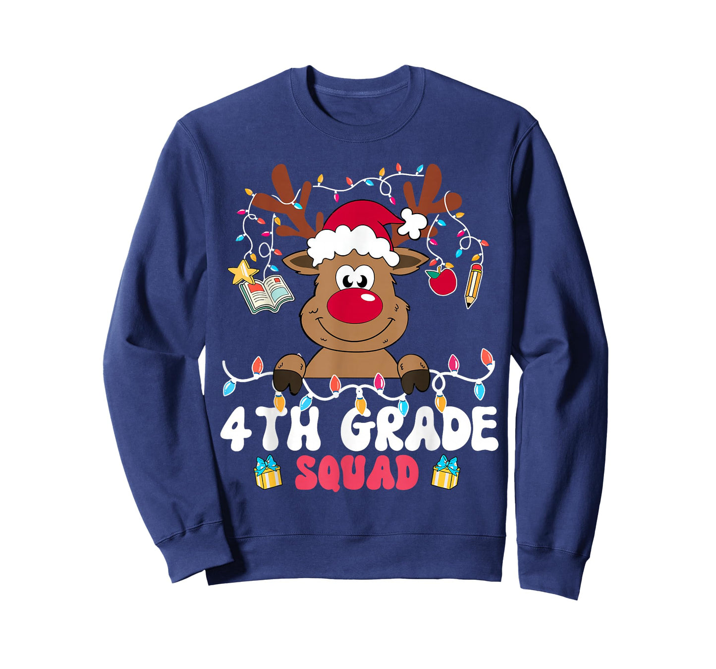 4th Grade Squad Reindeer Christmas Fourth Grade Teacher Xmas T-Shirt
