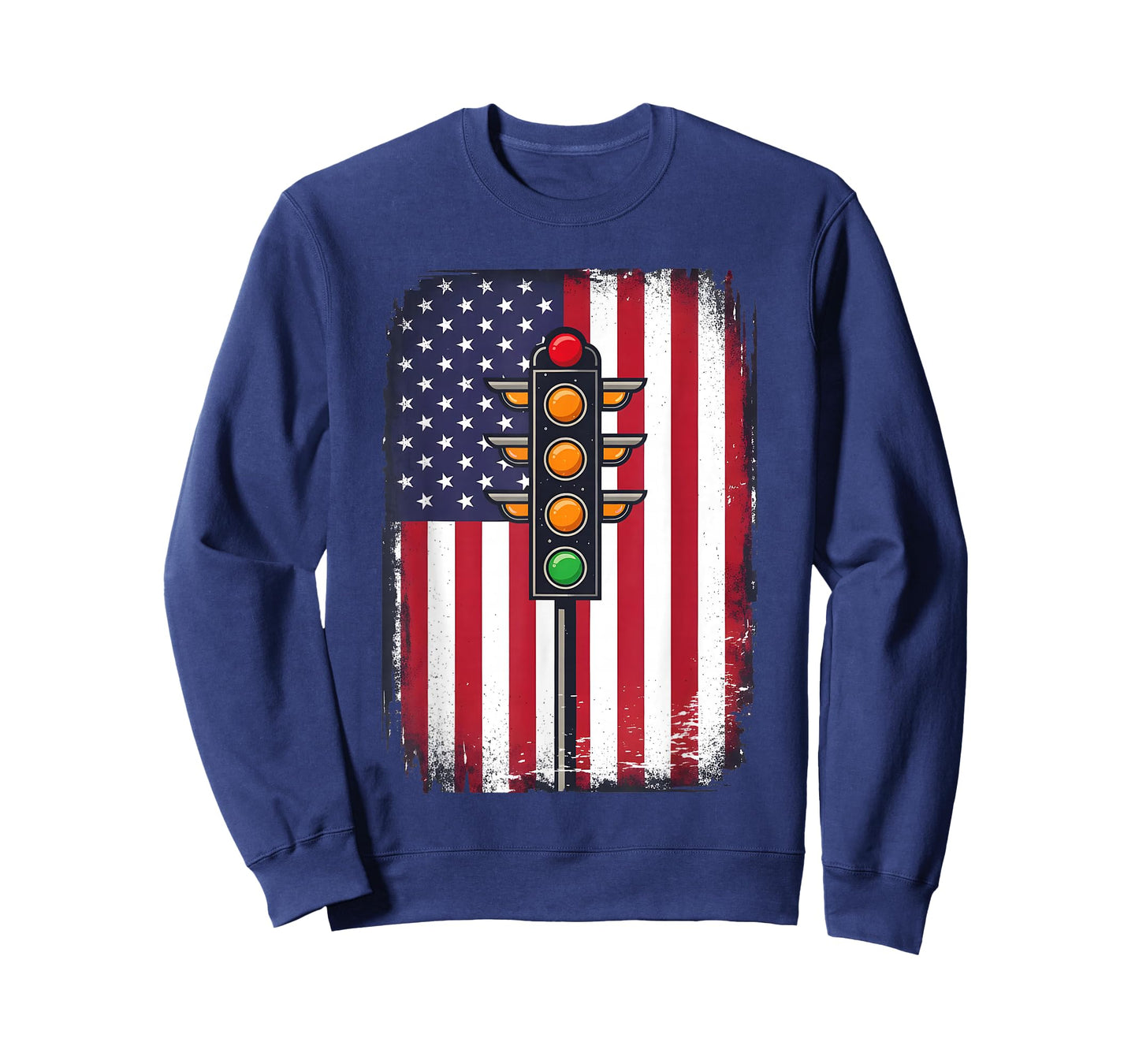Drag Racing Retro Vintage American Flag Funny Drag Race Men T-Shirt