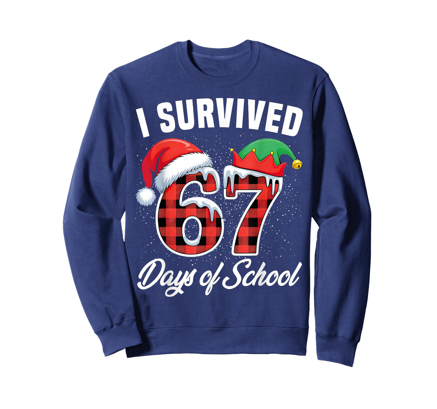 I Survived 67 Days of School Six Seven Teacher Student Xmas T-Shirt