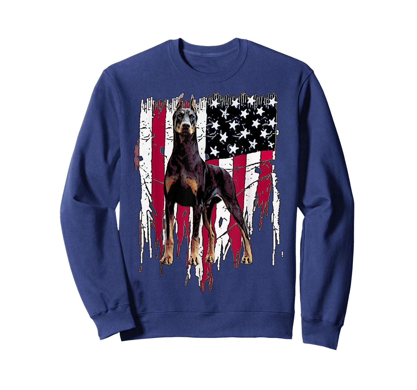 Doberman Pinscher American Flag USA Awesome T-Shirt Small