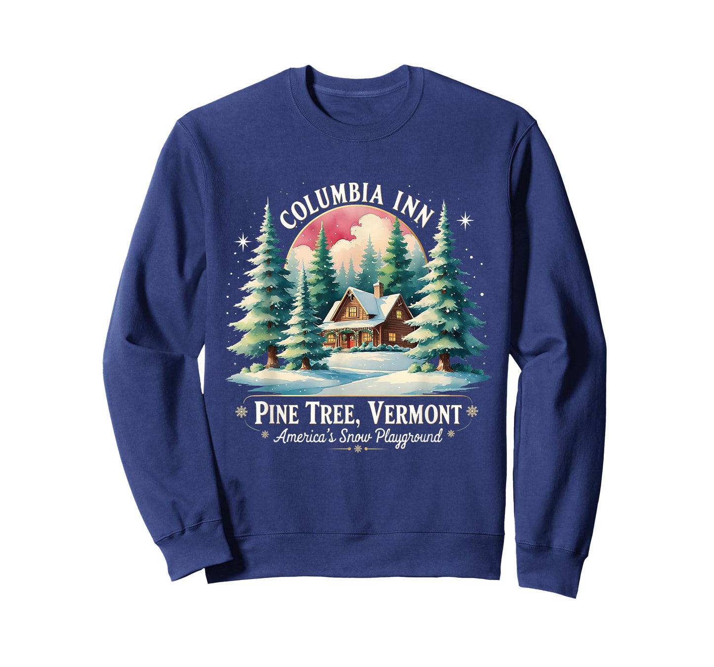 Columbia Inn Pine Tree Frosty Cozy Winter Christmas T-Shirt