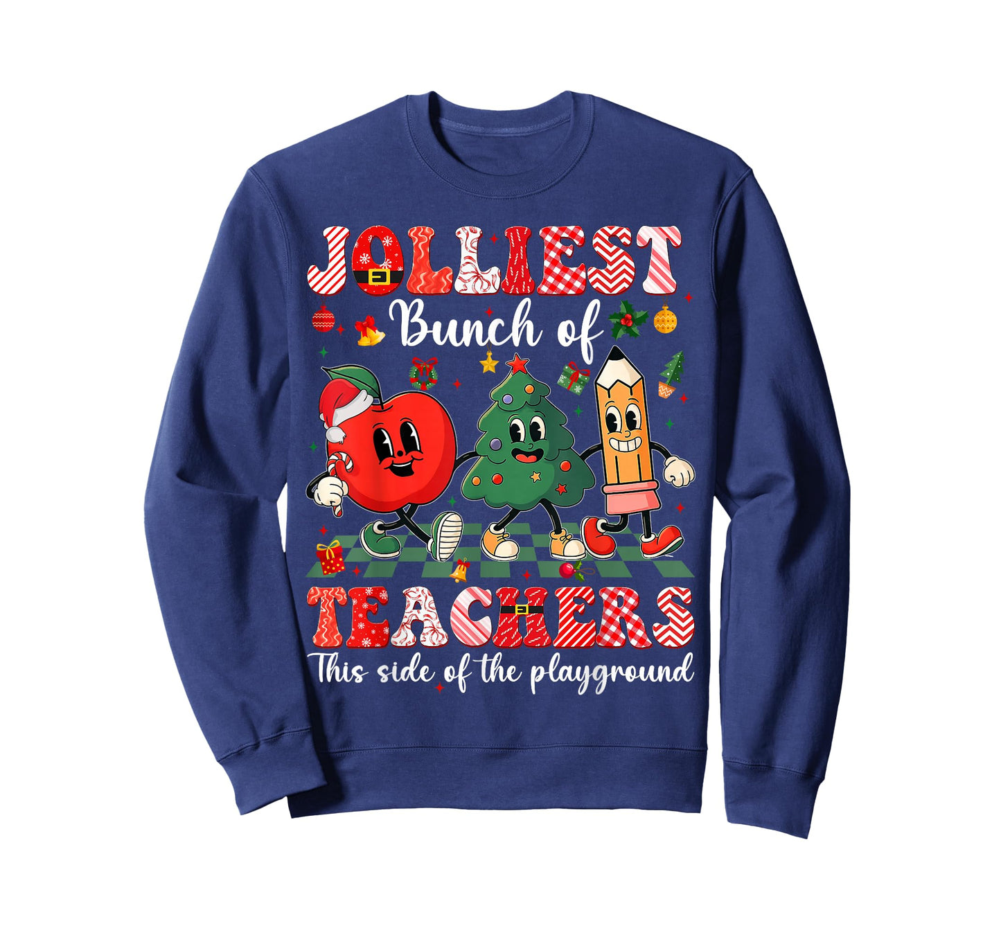 Jolliest Bunch of Teachers Christmas Xmas Teacher Men Women T-Shirt