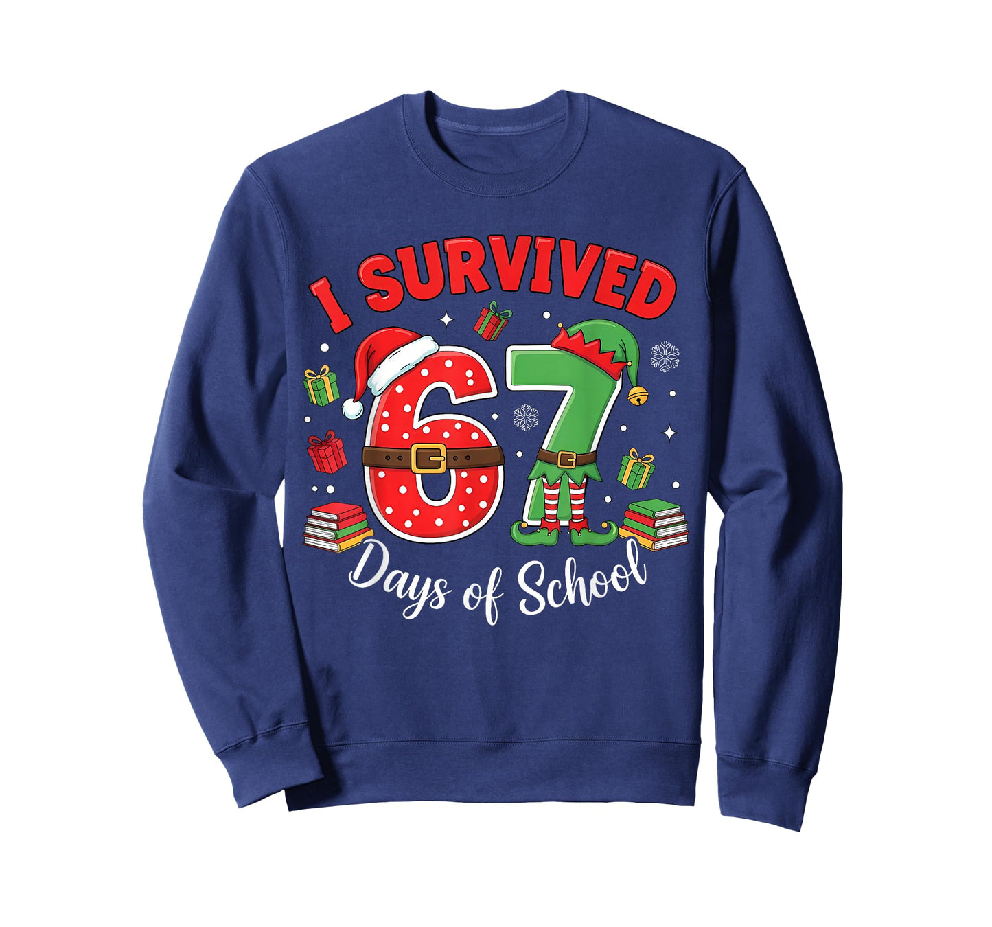 I Survived 67 Days of School Funny Christmas Teacher Student T-Shirt