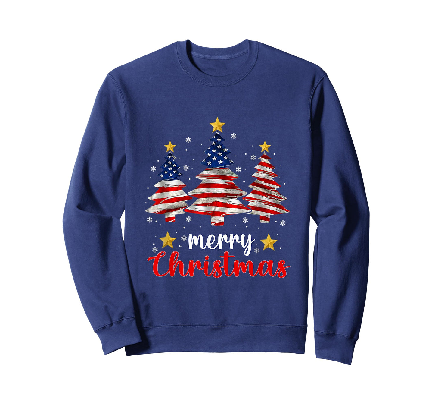 Merry Christmas Tree American Flag Funny US Flag Xmas Pajama T-Shirt