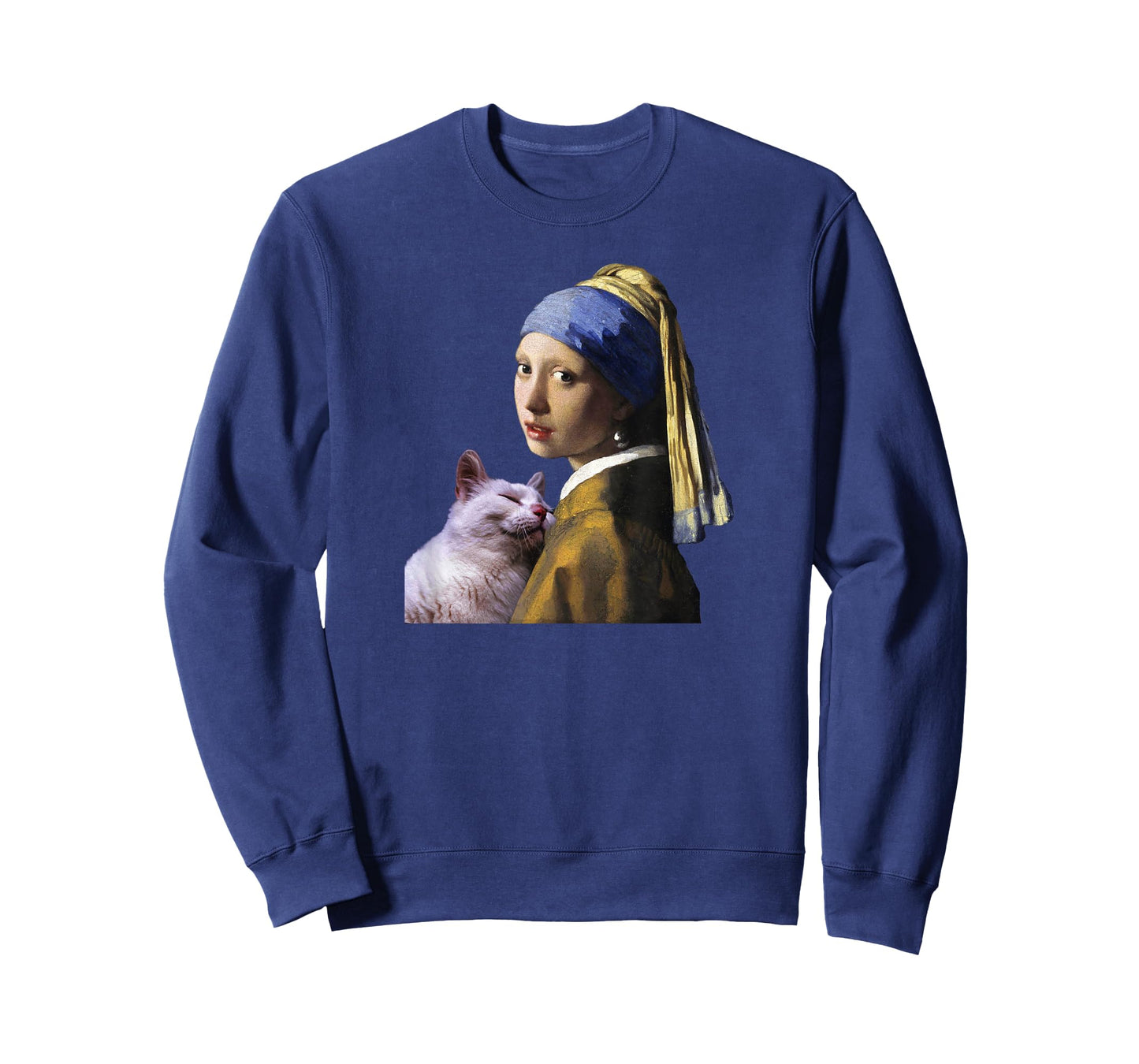 Girl With a Pearl Earring Cat Famous Painting Art Teacher T-Shirt