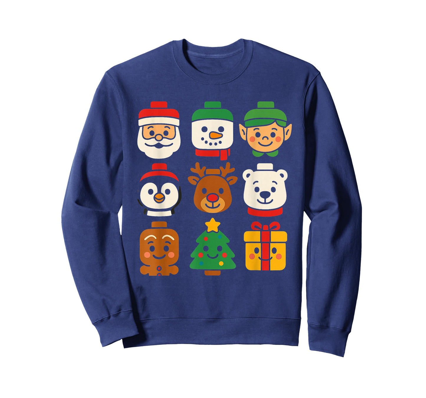 Christmas Building Brick Santa Elf Snowman Xmas Boys Girls T-Shirt