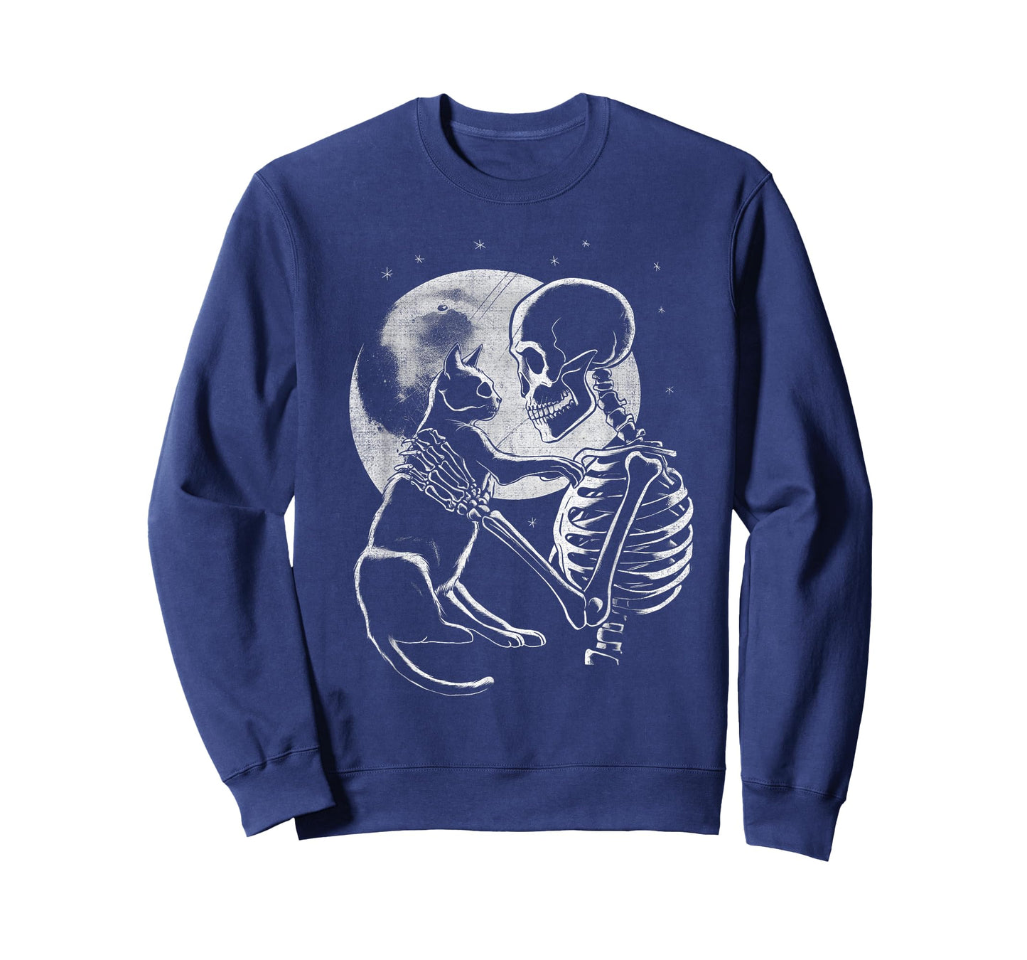 Skeleton Holding A Cat Funny Halloween Men Women Girl Kids T-Shirt