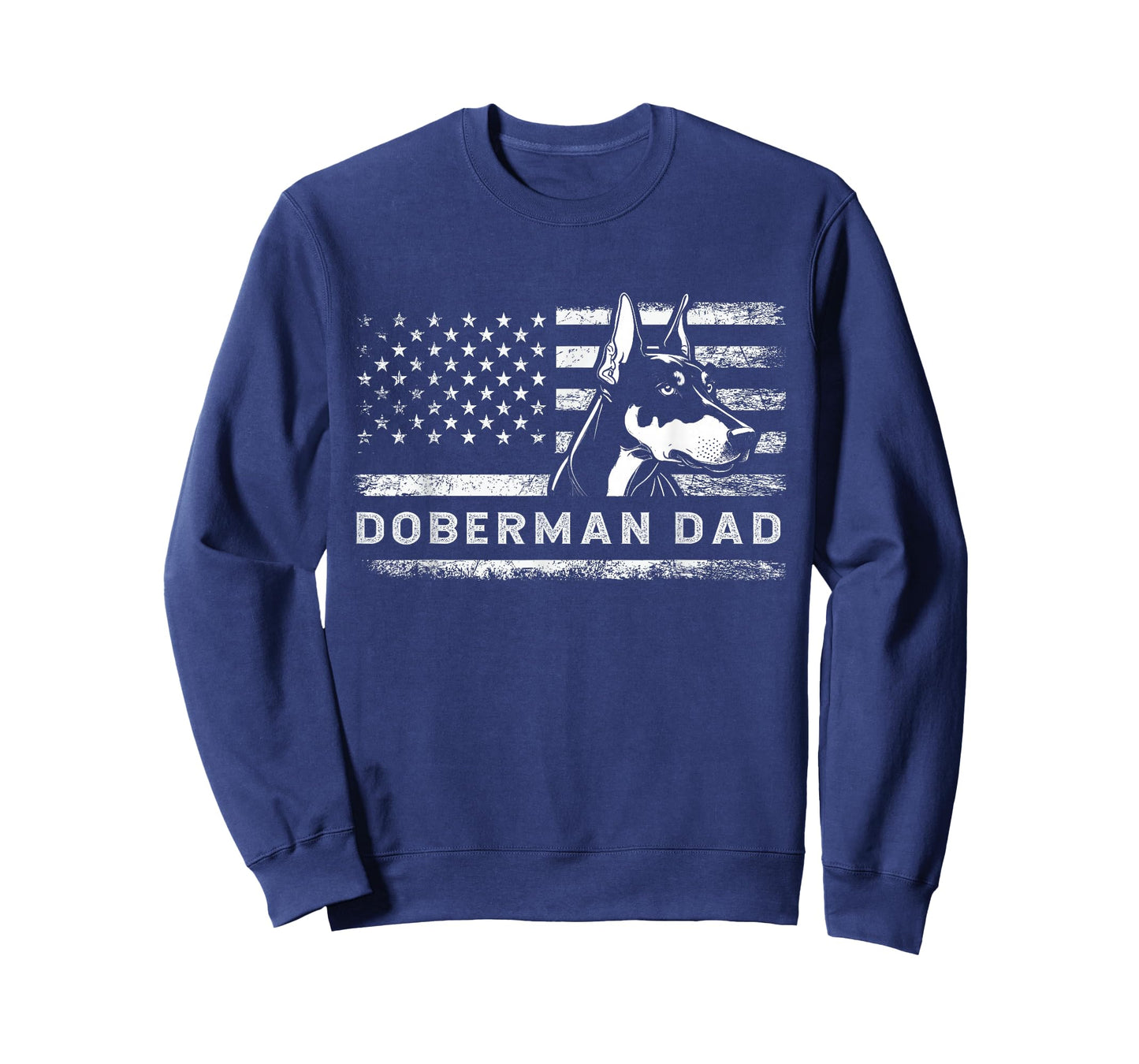 Doberman Pinscher Dog Dad American Flag Dobie Dad T-Shirt