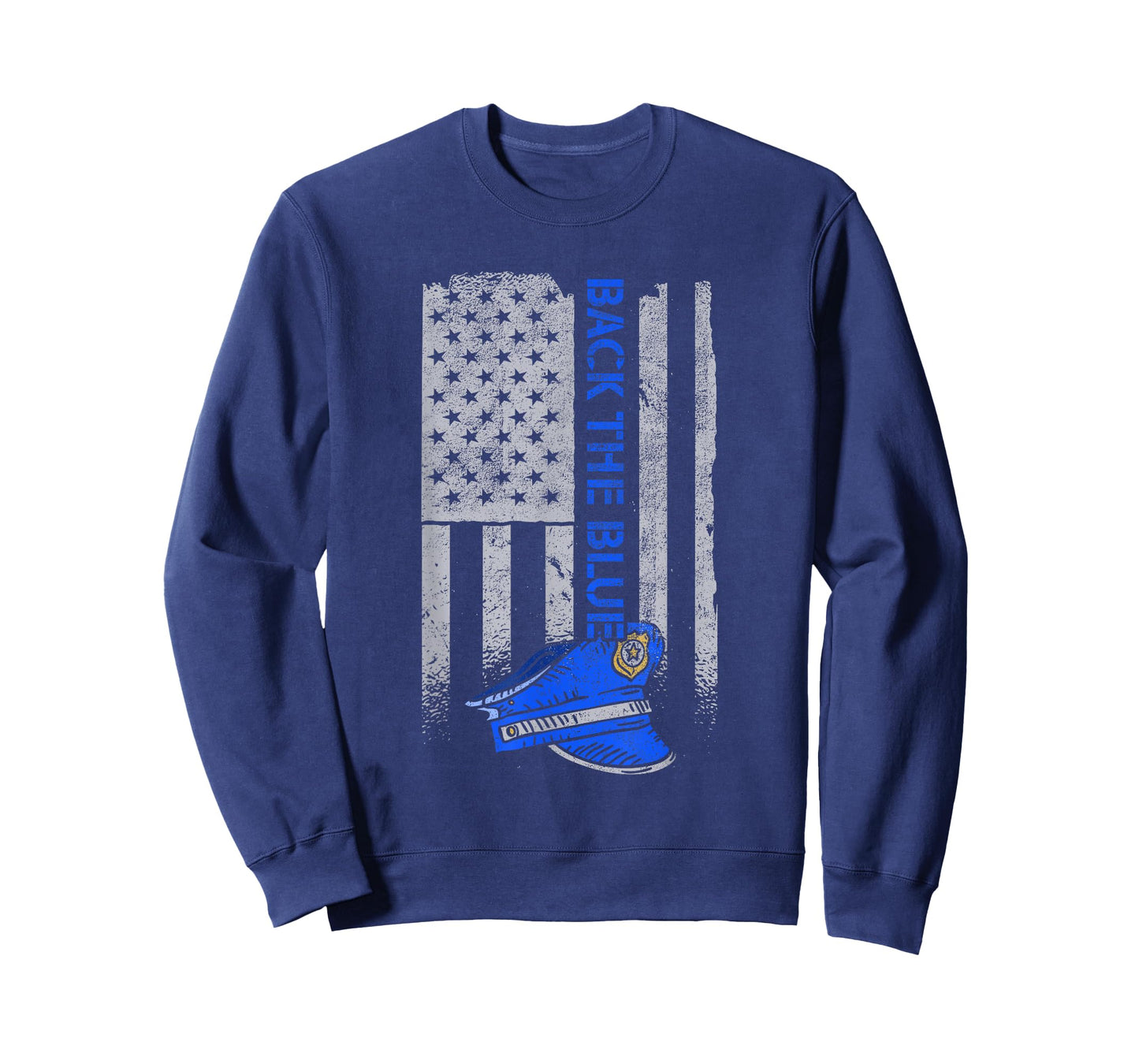 Back The Blue Police American Flag T-Shirt