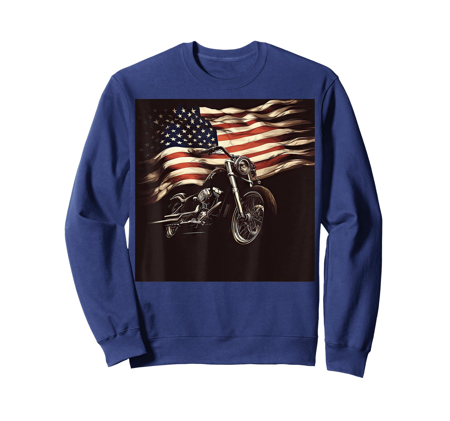 Motorcycle USA Flag Retro Biker T-Shirt