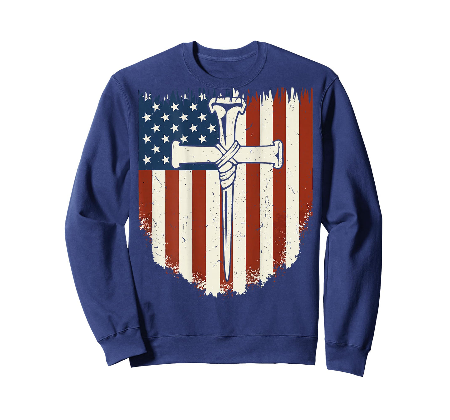 American Flag Cross 3 Nail Patriotic Christian Freedom Faith T-Shirt