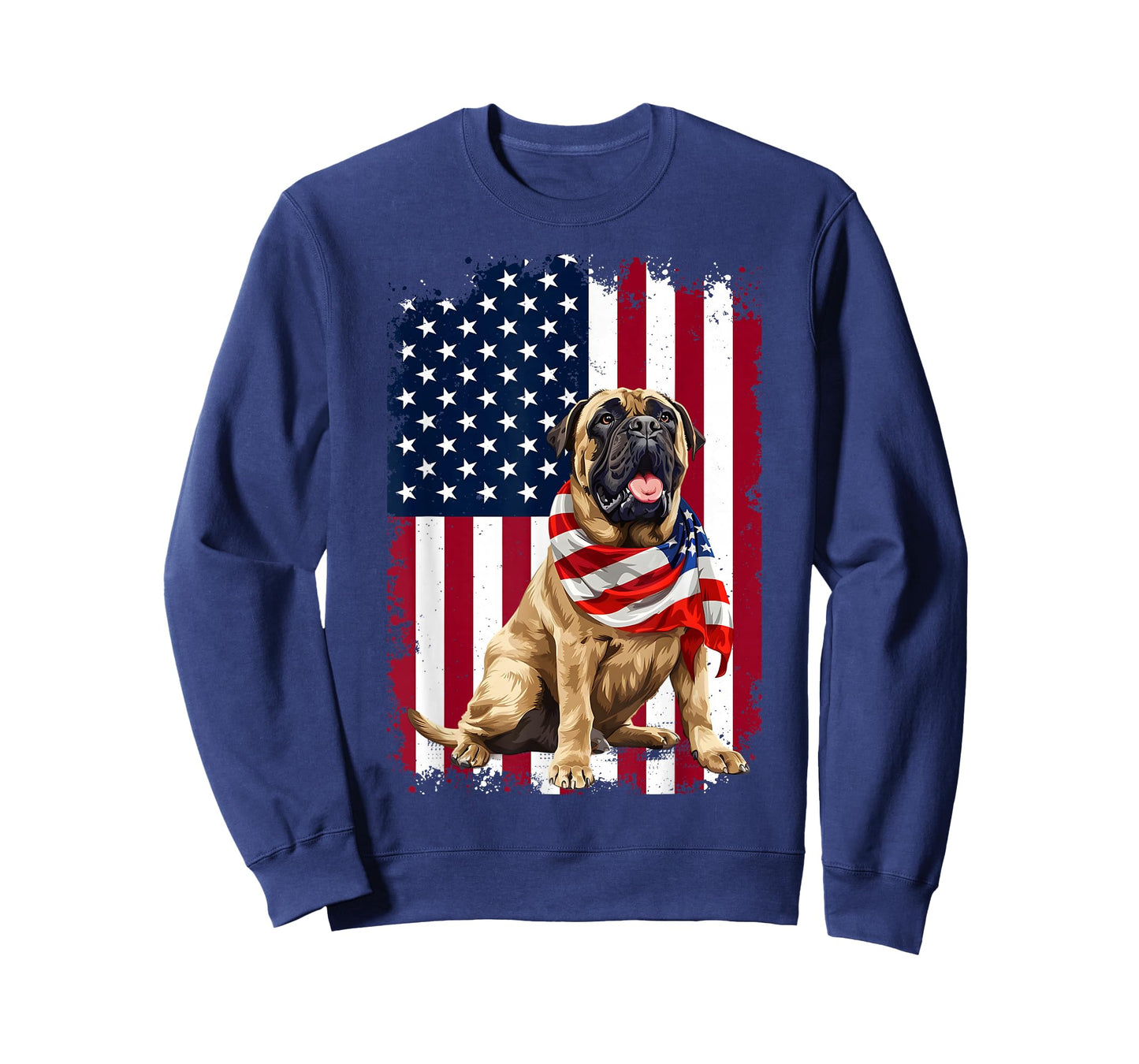 English Mastiff American Flag 4th of July English Mastiff T-Shirt