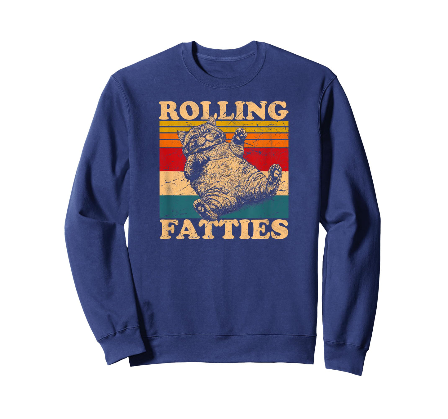 Rolling Fatties cat funny cute cat lover Kitten Owner retro T-Shirt for Men Women