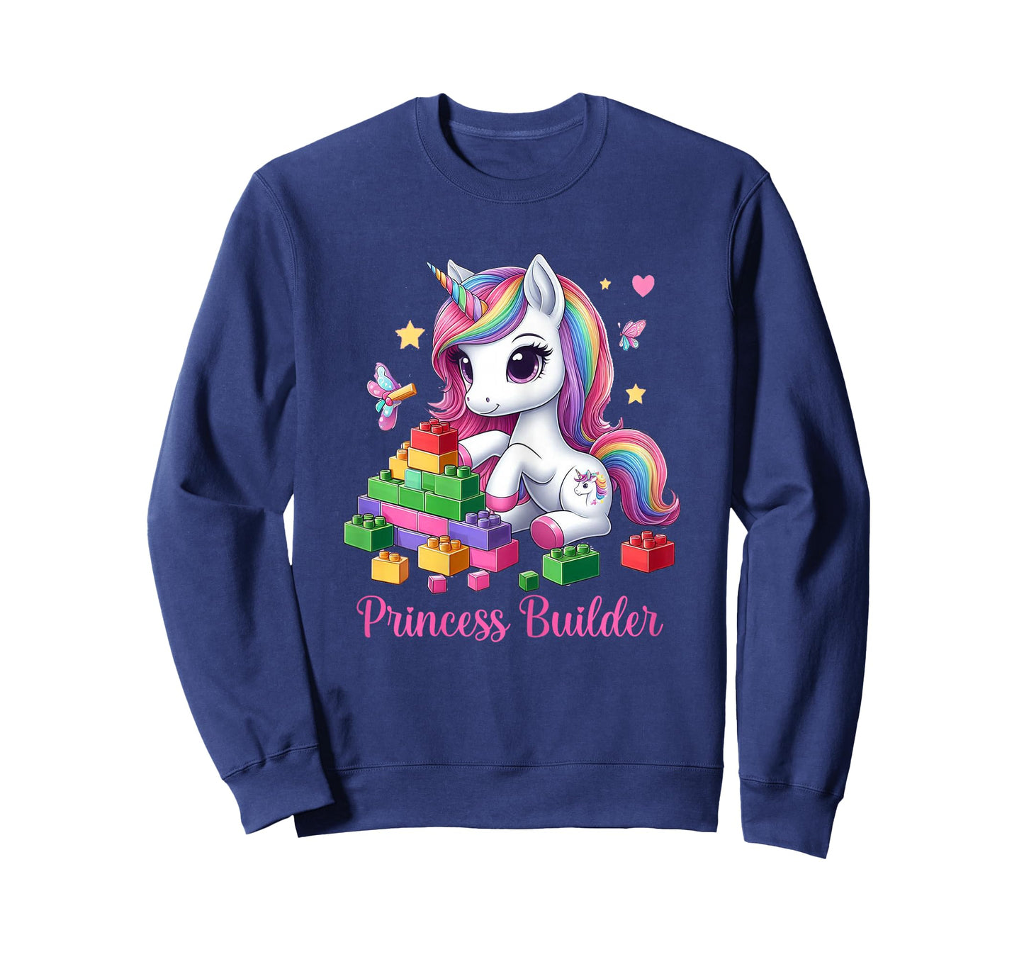 Princess Builder Unicorn for Girls – Building Blocks Bricks T-Shirt