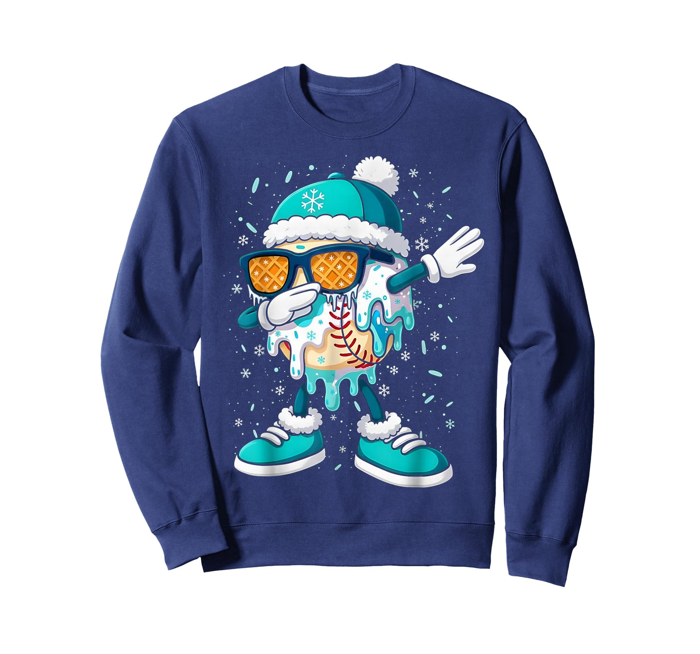 Ice Cream Baseball Drip Home Plate Bats Cool for Boys Youth T-Shirt