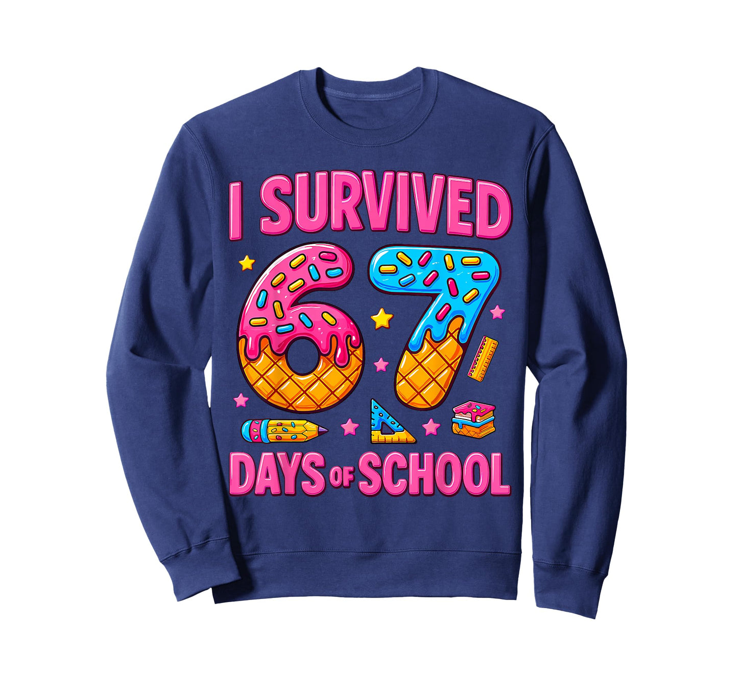I Survived 67 Days of School Funny Meme Teachers Students T-Shirt