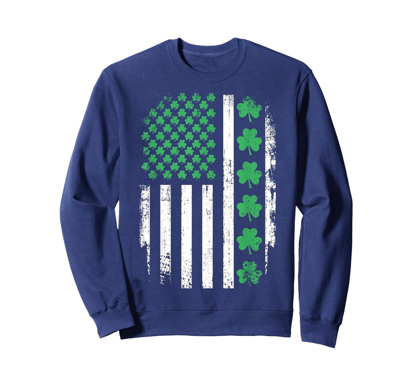 US American Flag with Shamrocks for St Patricks Day T-Shirt