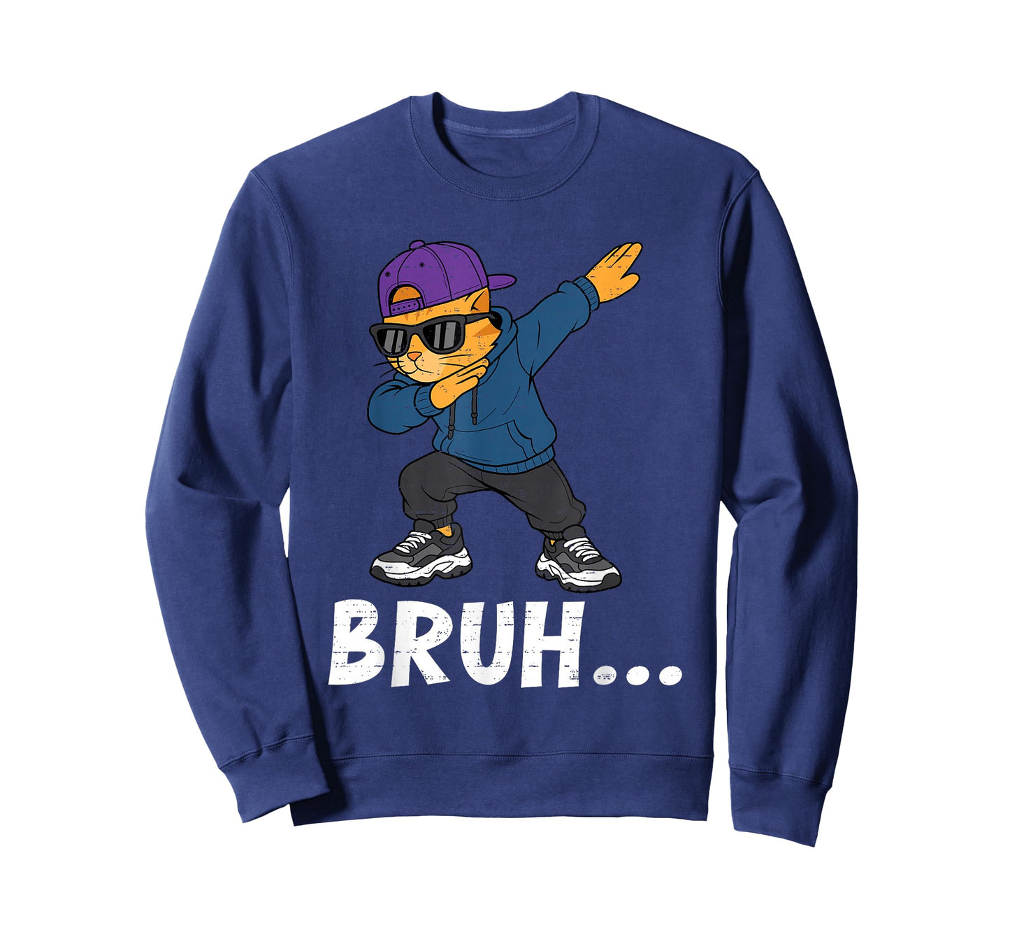 Funny Dabbing Cat Bruh Bro Pet Dab Meme Humor Men Teens Boys T-Shirt