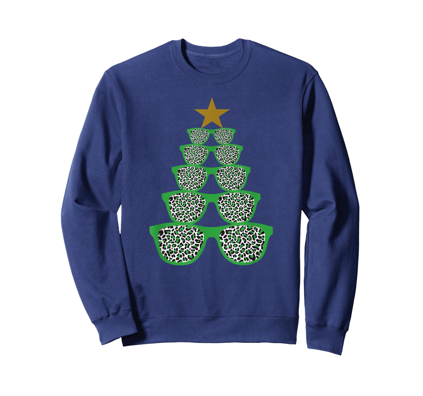 Cute Sunglasses Optometrist Christmas Tree Leopard Optician T-Shirt