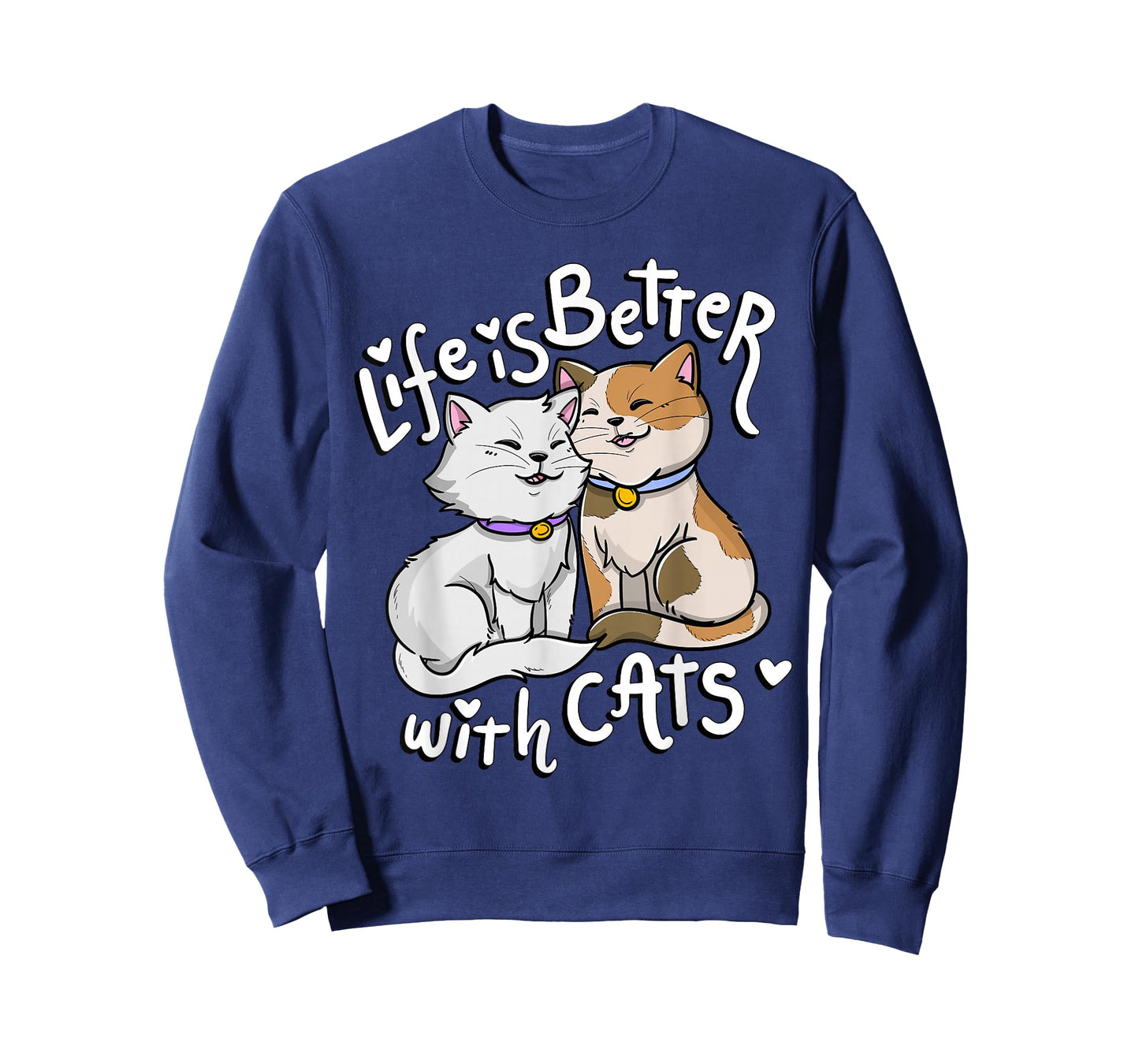 Valentine's Cat Lover Life is Better with Cats Mother's Day T-Shirt Small