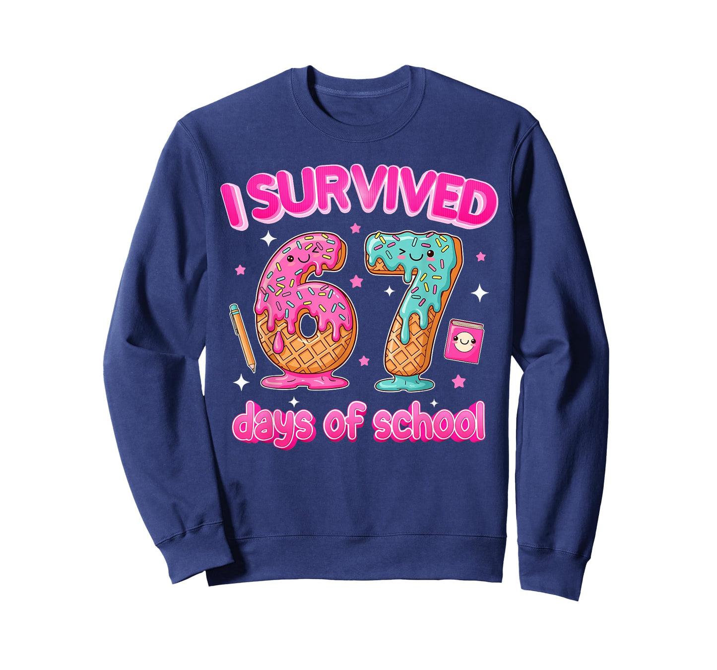 I Survived 67 Days of School Funny Six Seven 6 7 Teachers T-Shirt