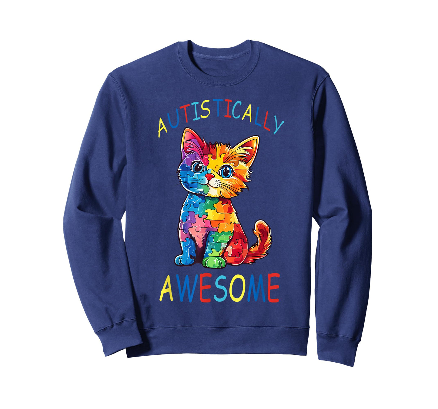 Autistically Awesome Autism Cat Awareness T-Shirt