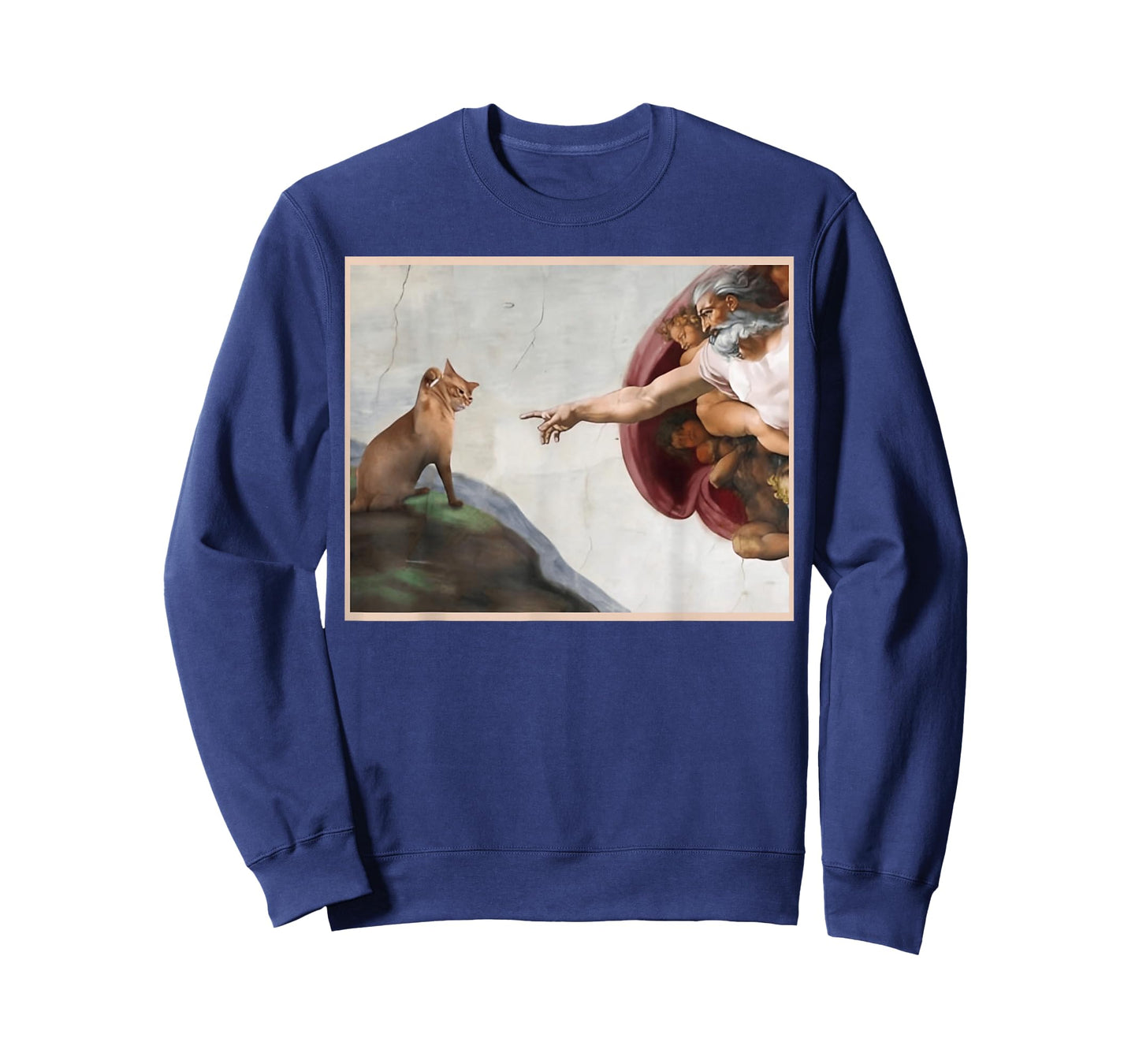 Cat God Creation of Adam Meme Funny Memes Internet Memes Men T-Shirt