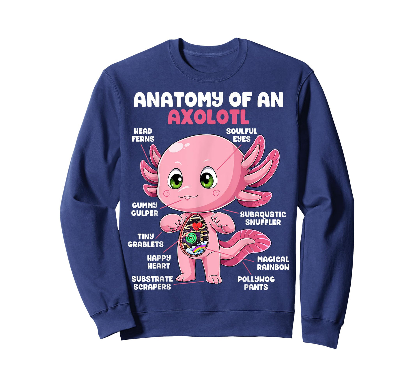 Axolotl Anatomy Shirt Anatomy of an Axolotl Biology Science T-Shirt