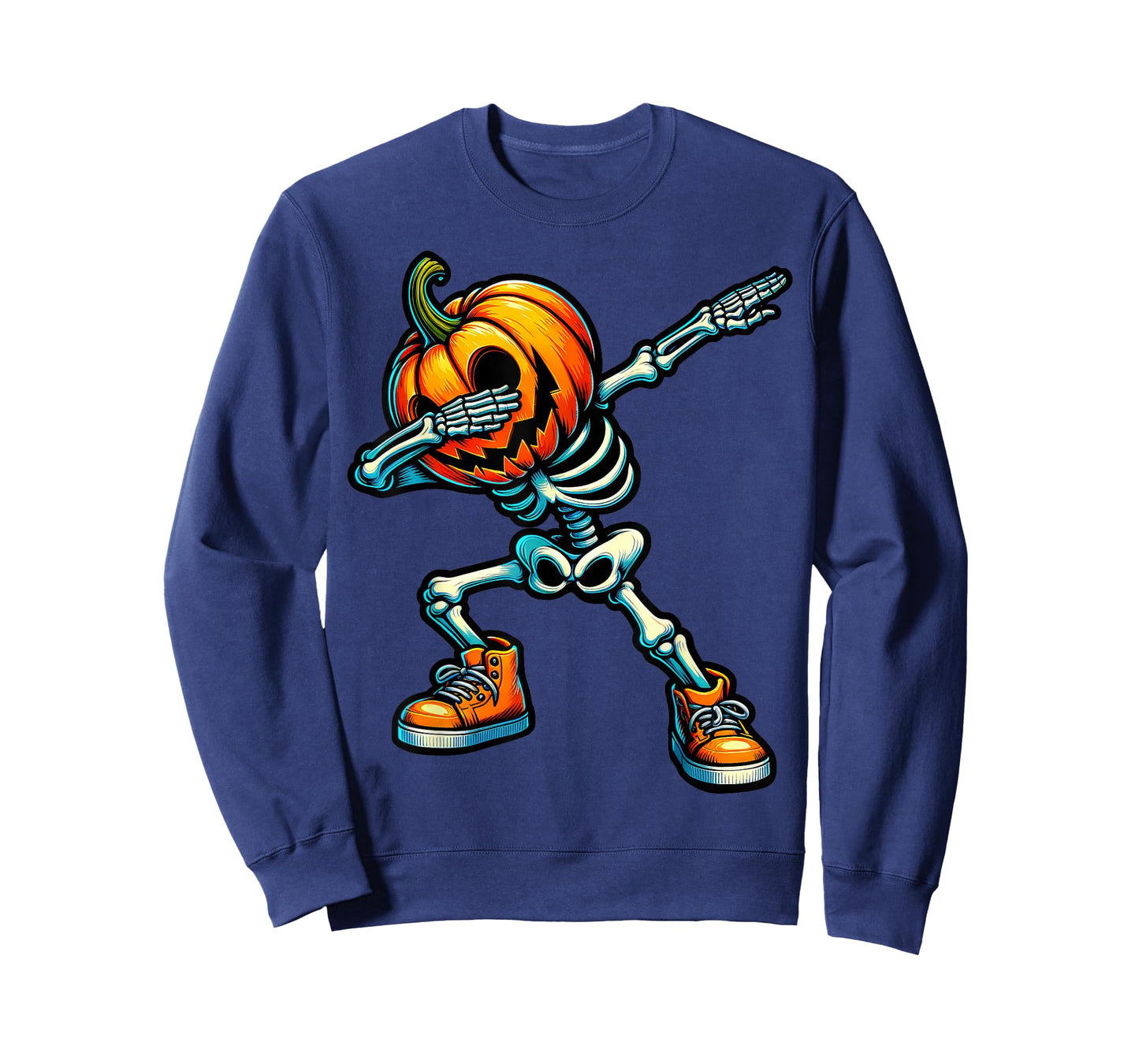 Dabbing Halloween Skeleton Boys Trick Treat Funny Pumpkin T-Shirt