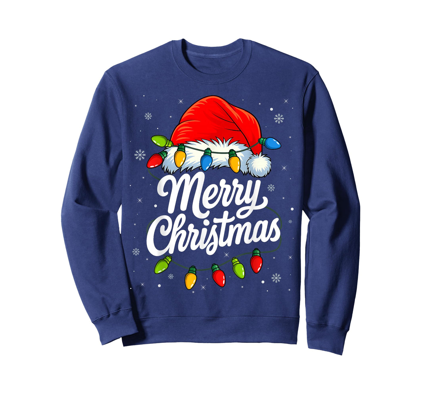 Merry Christmas Red Santa hat and Lights T-Shirt