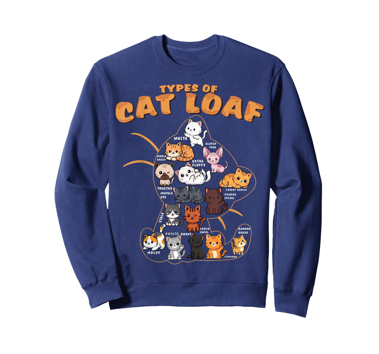 Types of Cat Loaf Cute Kitten Funny Cat Lover Men Women T-Shirt