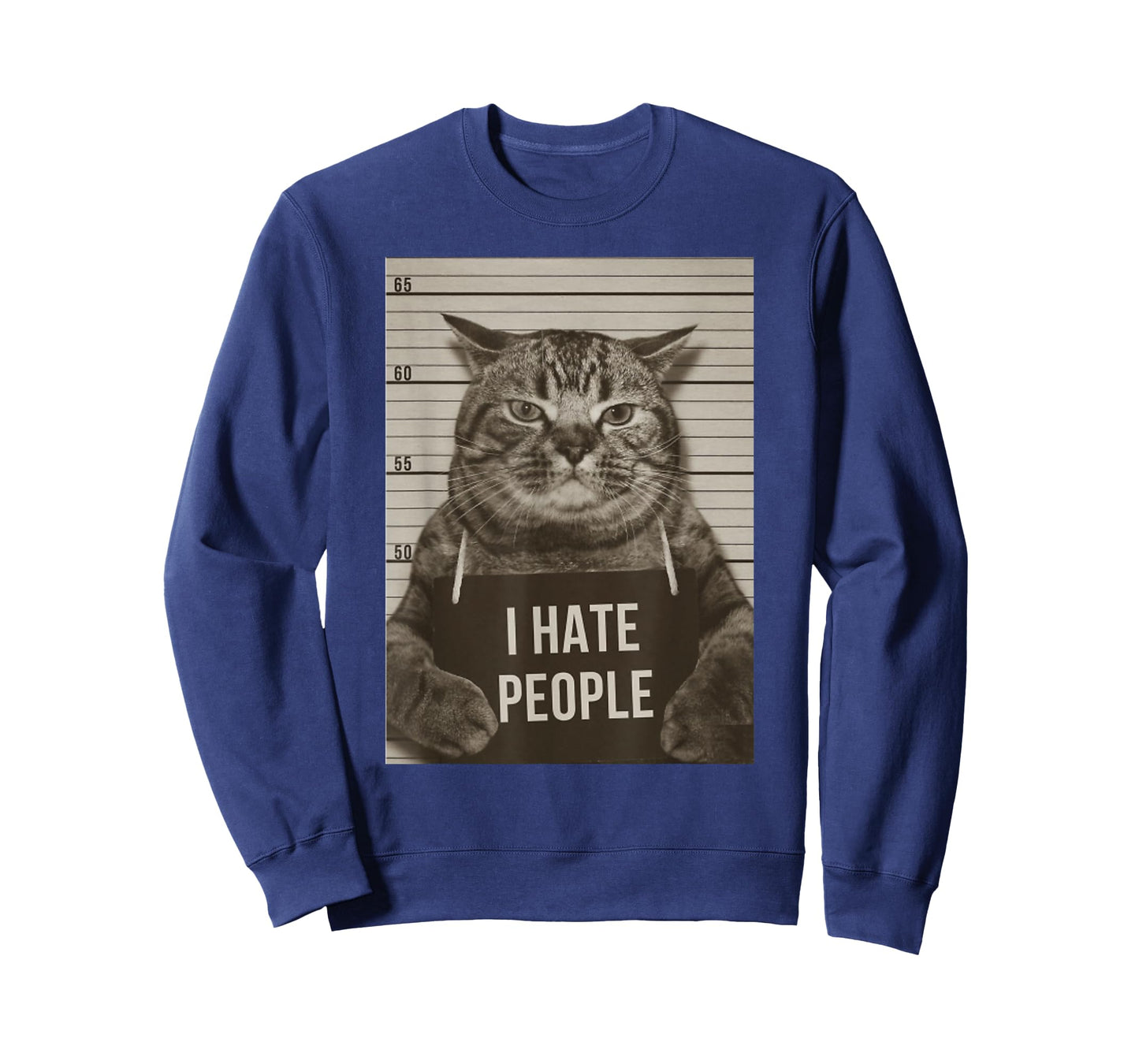 Funny Cat Police Mugshot I Hate People T-Shirt