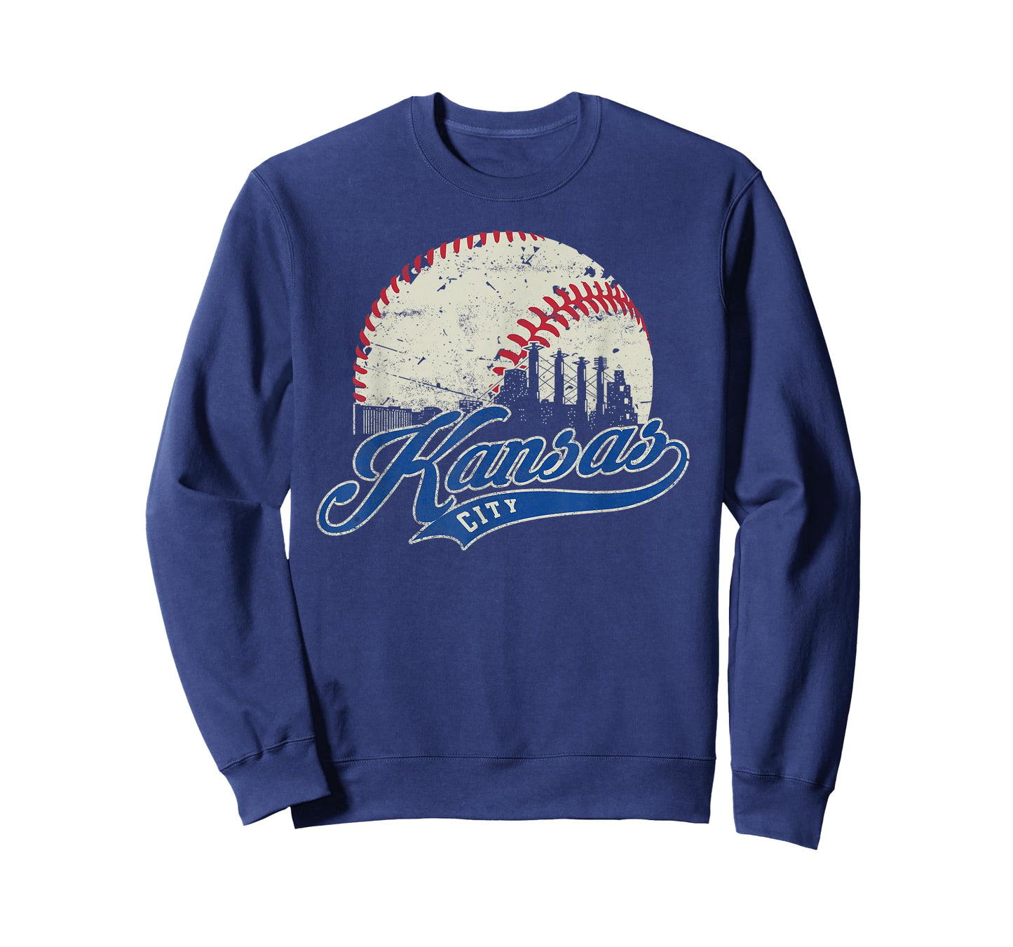 Vintage Kansas City Baseball American US Flag T-Shirt