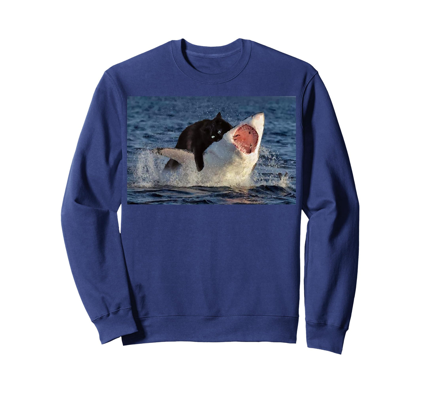 Cat Bitting Shark Meme T-Shirt