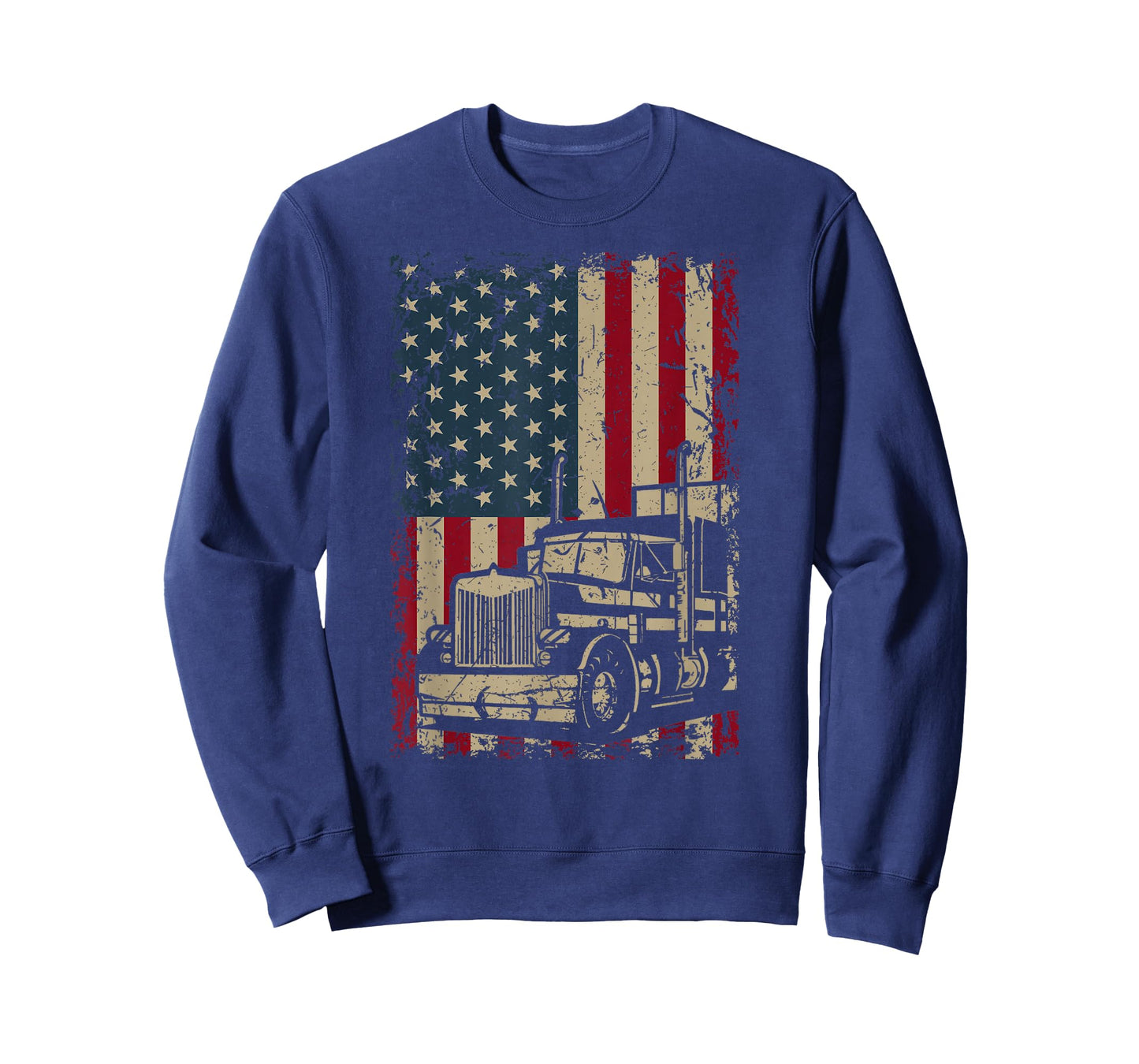 Truck Driver USA Flag Gift Patriotic Trucker T-Shirt