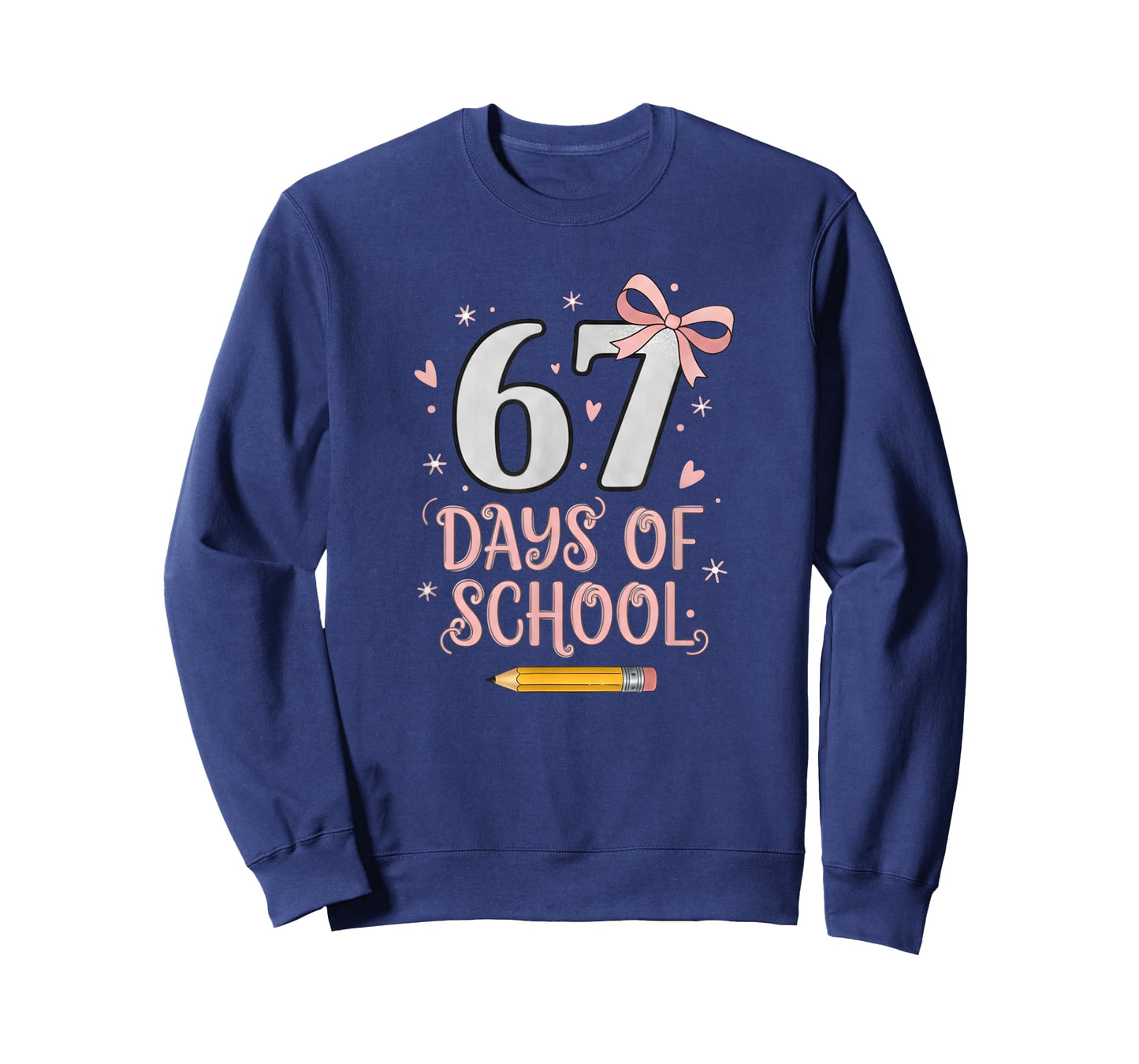 67 Days of School Retro Bow Kids Teachers 67 Meme Humor 6 7 T-Shirt