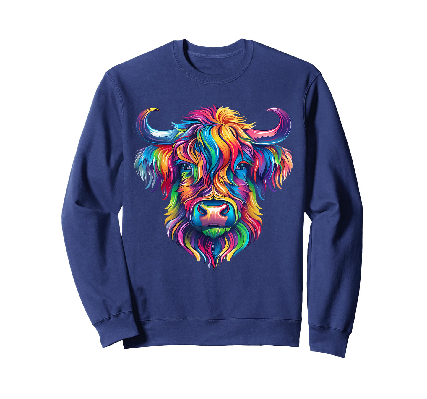 Colorful Scottish Highland Cow Face Highlander Cattle T-Shirt