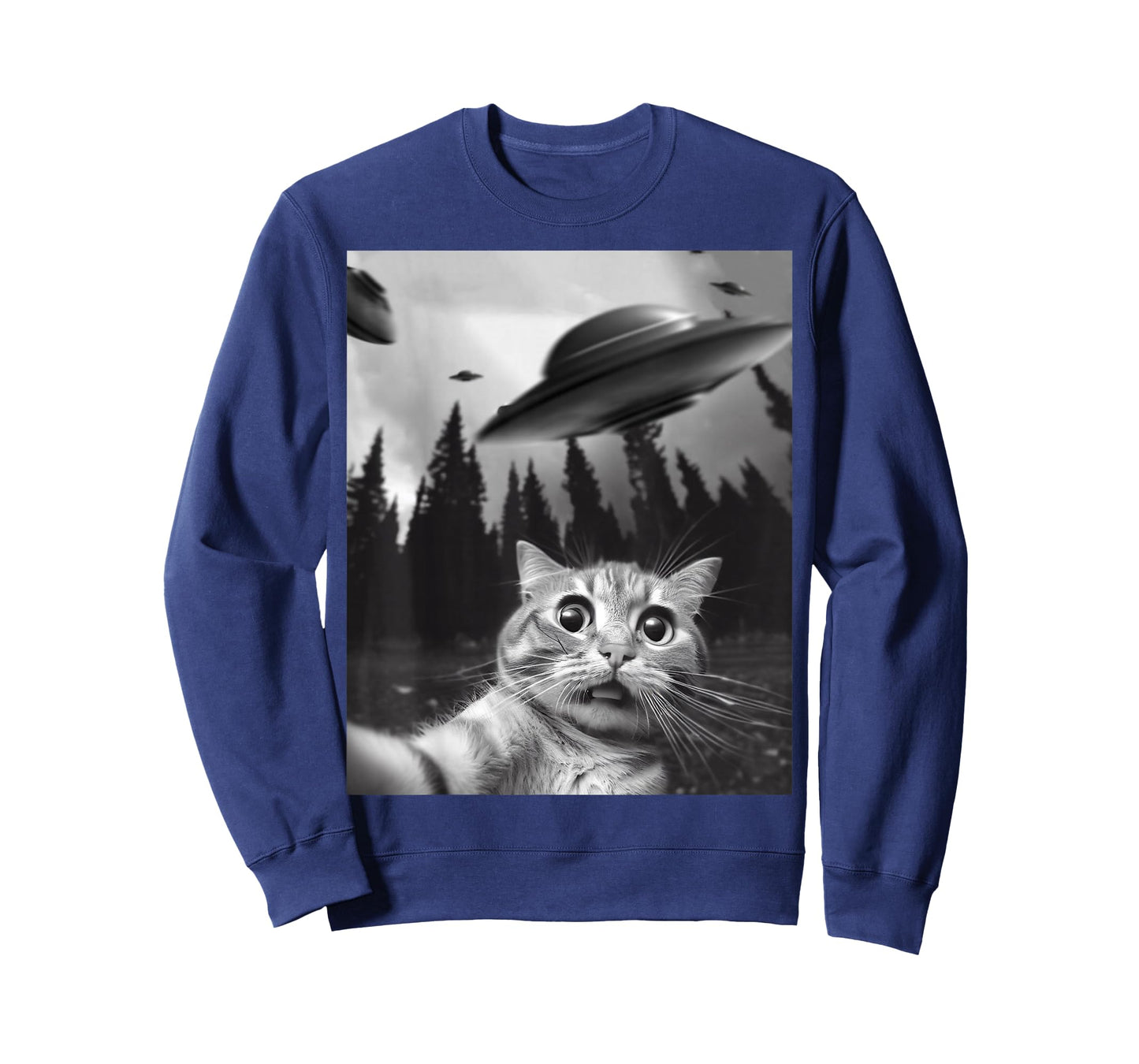 Funny Cat Selfie with UFOs T-Shirt