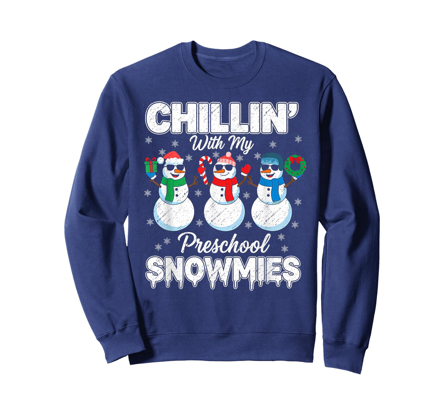 Cute Chillin with My Preschool Snowmies Christmas Teacher T-Shirt