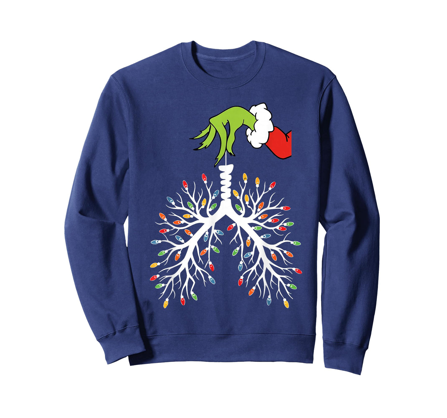 Christmas Nurse Lung Xmas Lights Funny Pulmonologist Holiday T-Shirt