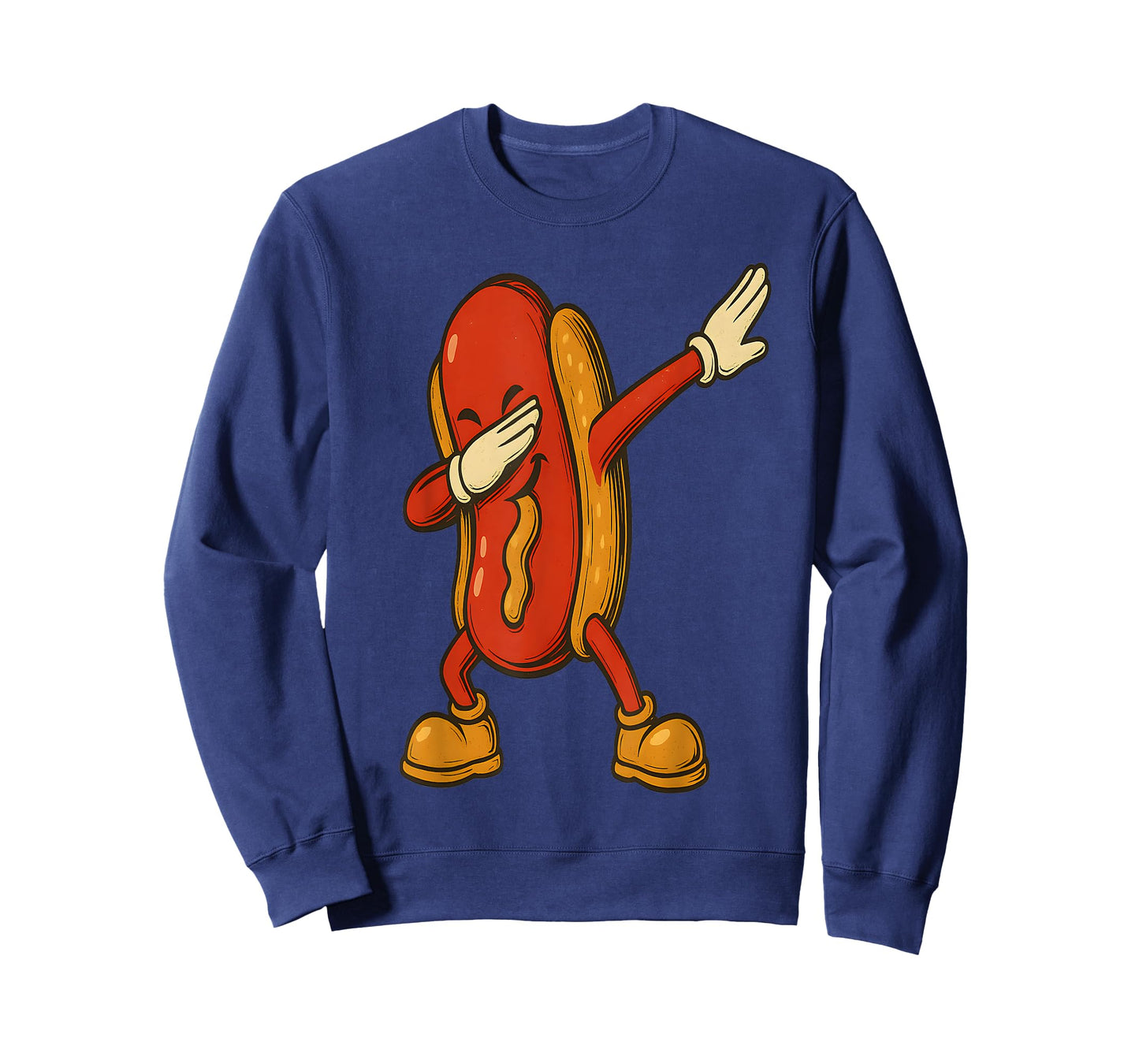 Funny Dabbing Hot Dog Cartoon Food Meme Art T-Shirt