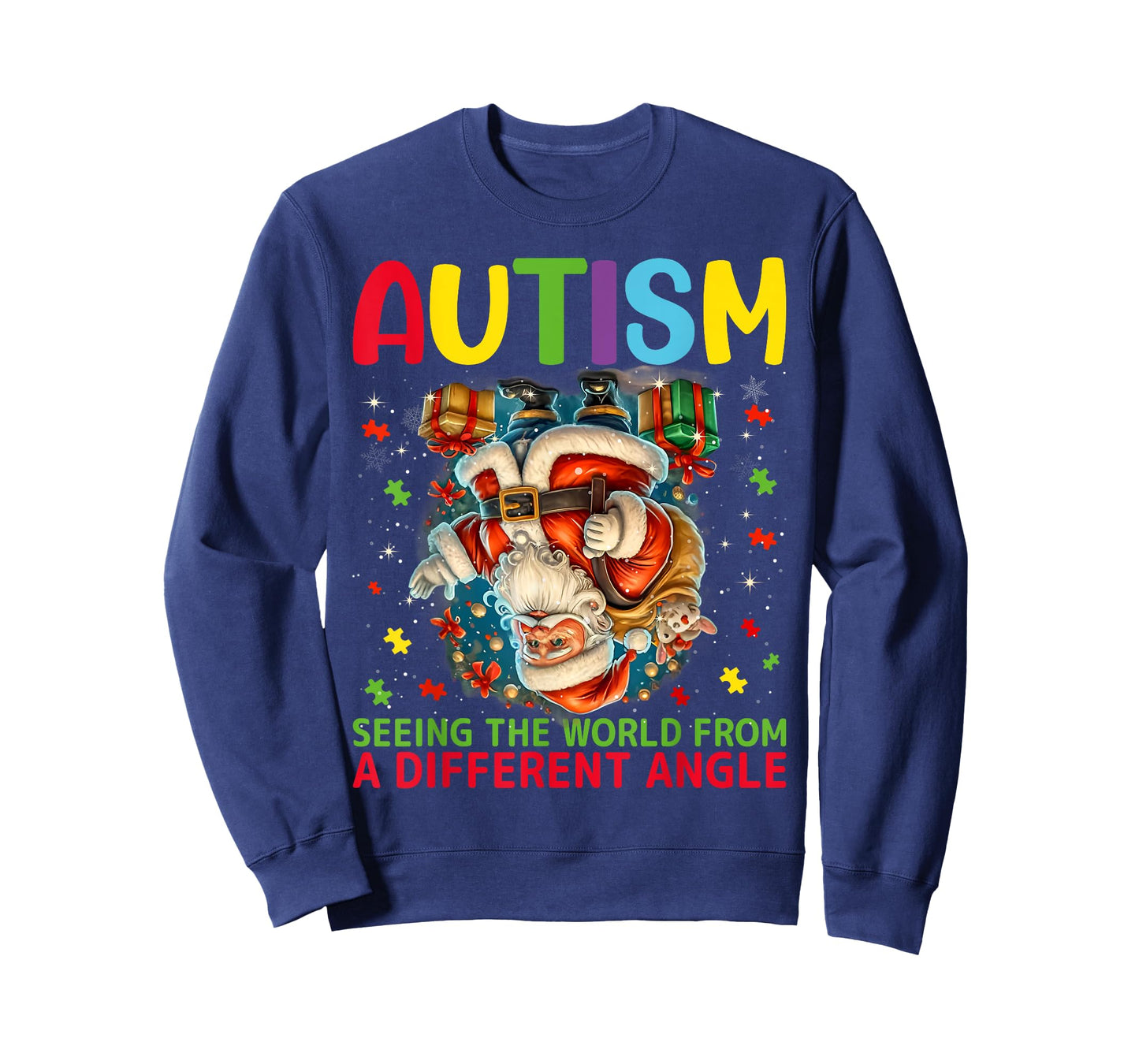 Autism Christmas Autistic Xmas Day Love Autism Awareness T-Shirt