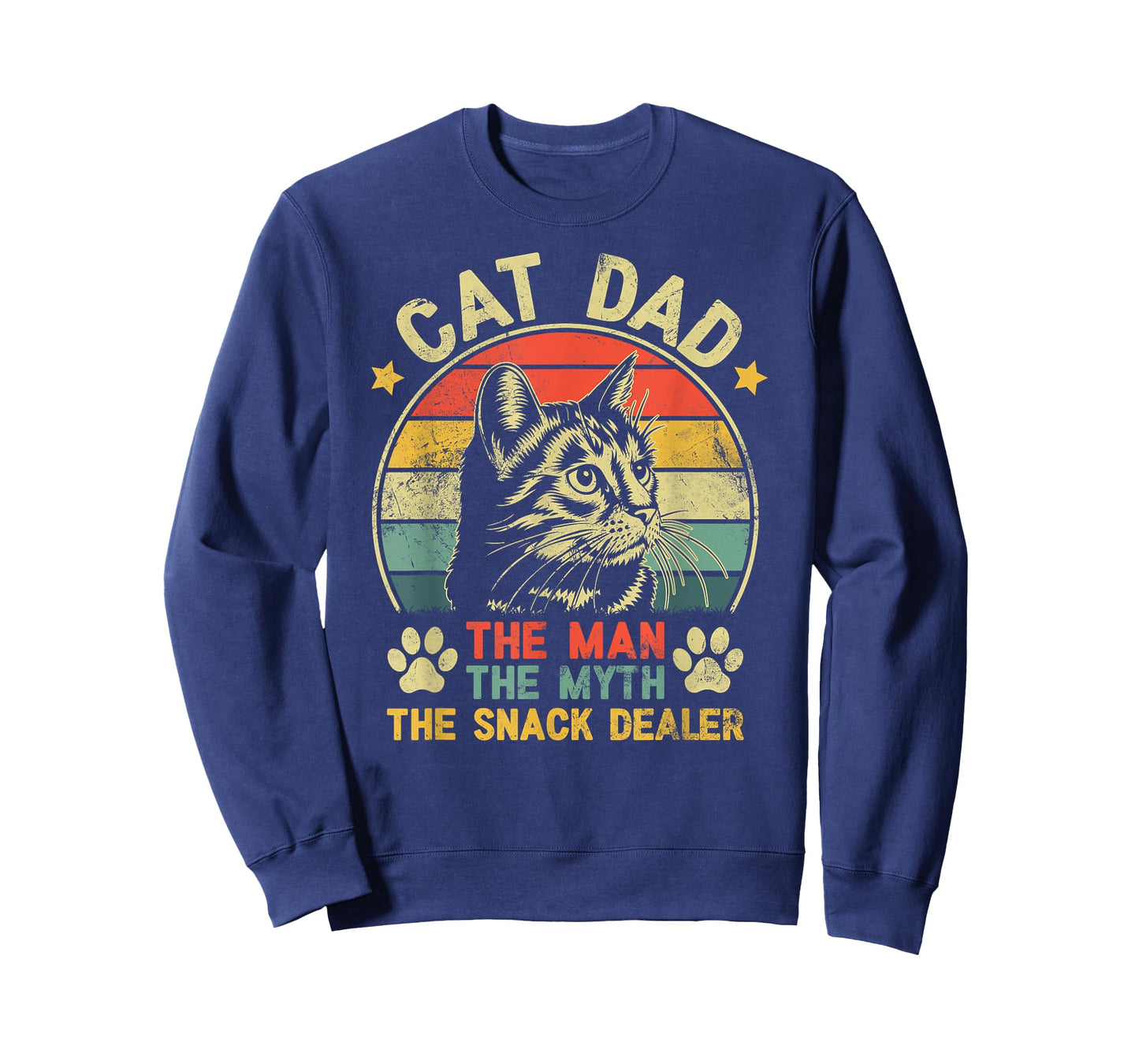 Funny Cat Dad The Man Myth Snack Dealer Father Day Cat Dad T-Shirt