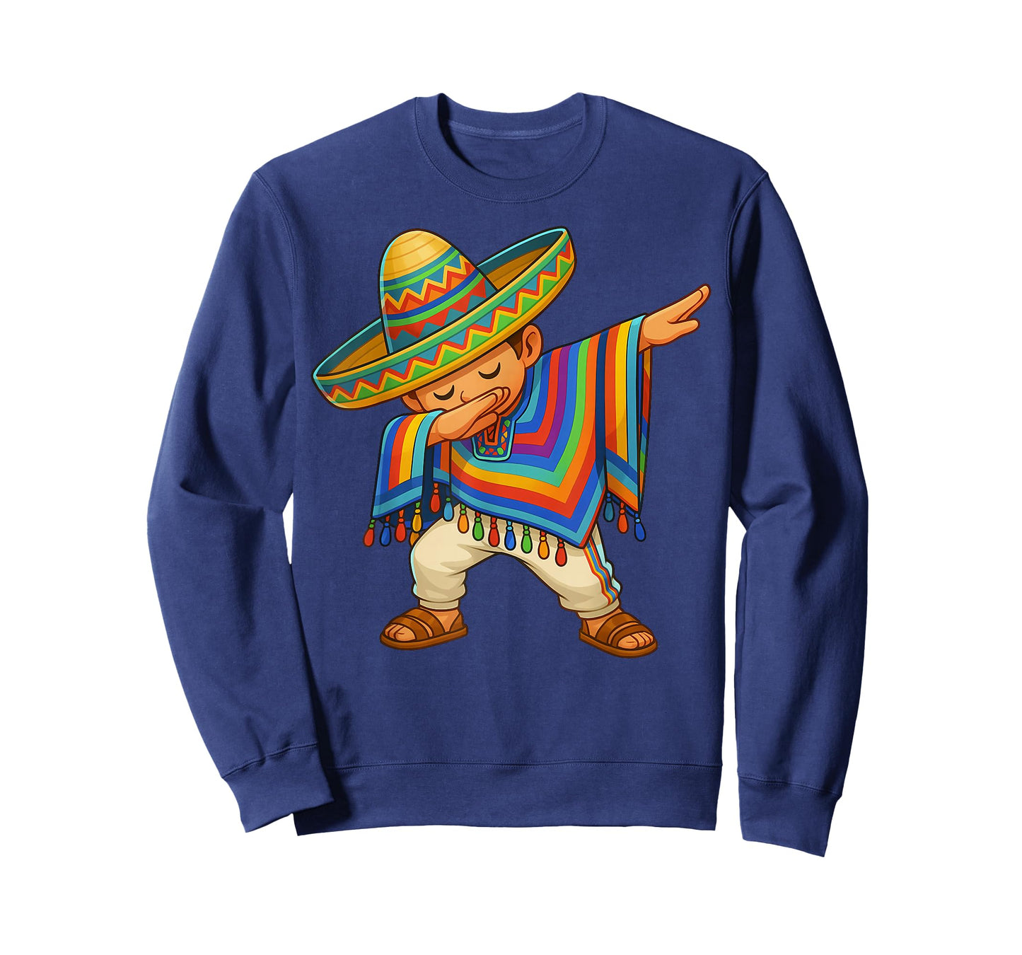 Happy Cinco De Mayo Mexican Boy Dabbing Poncho Party Kid T-Shirt