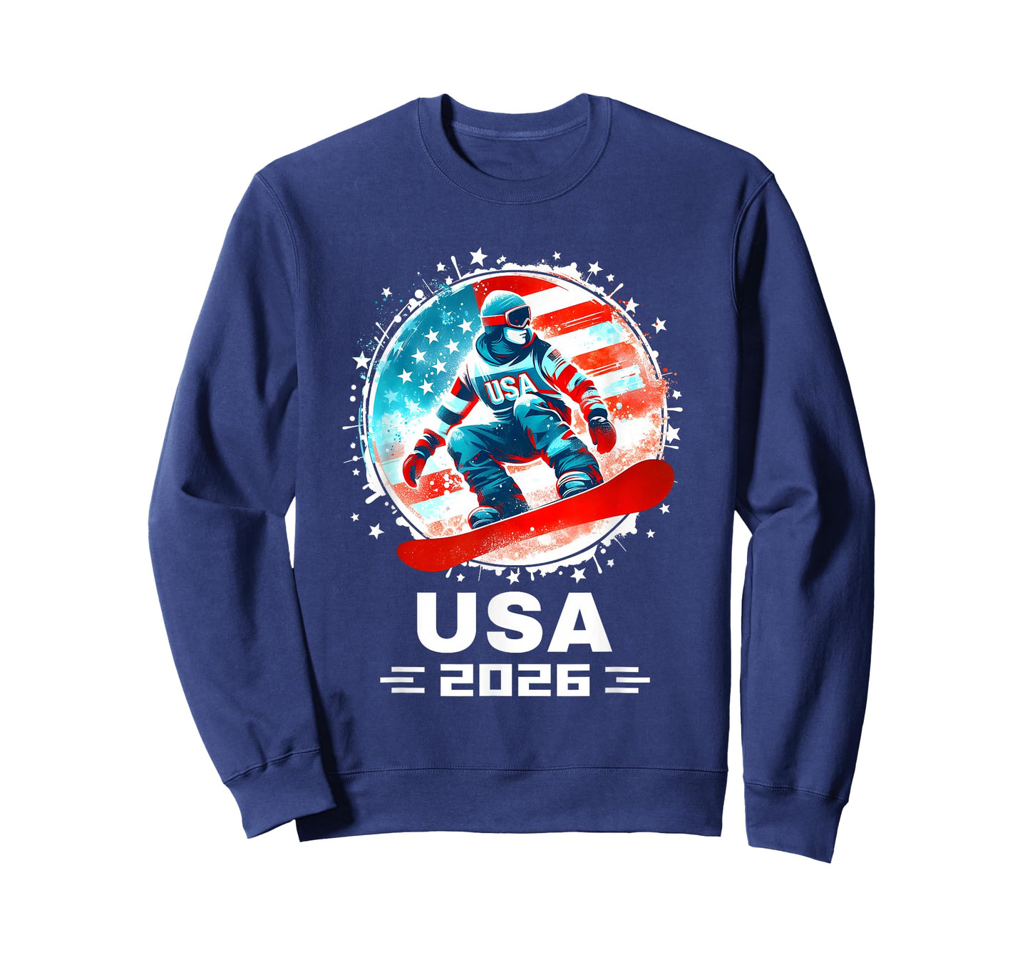 Snowboard USA Go USA Team Tshirt USA Flag 2026 Snowboarding T-Shirt