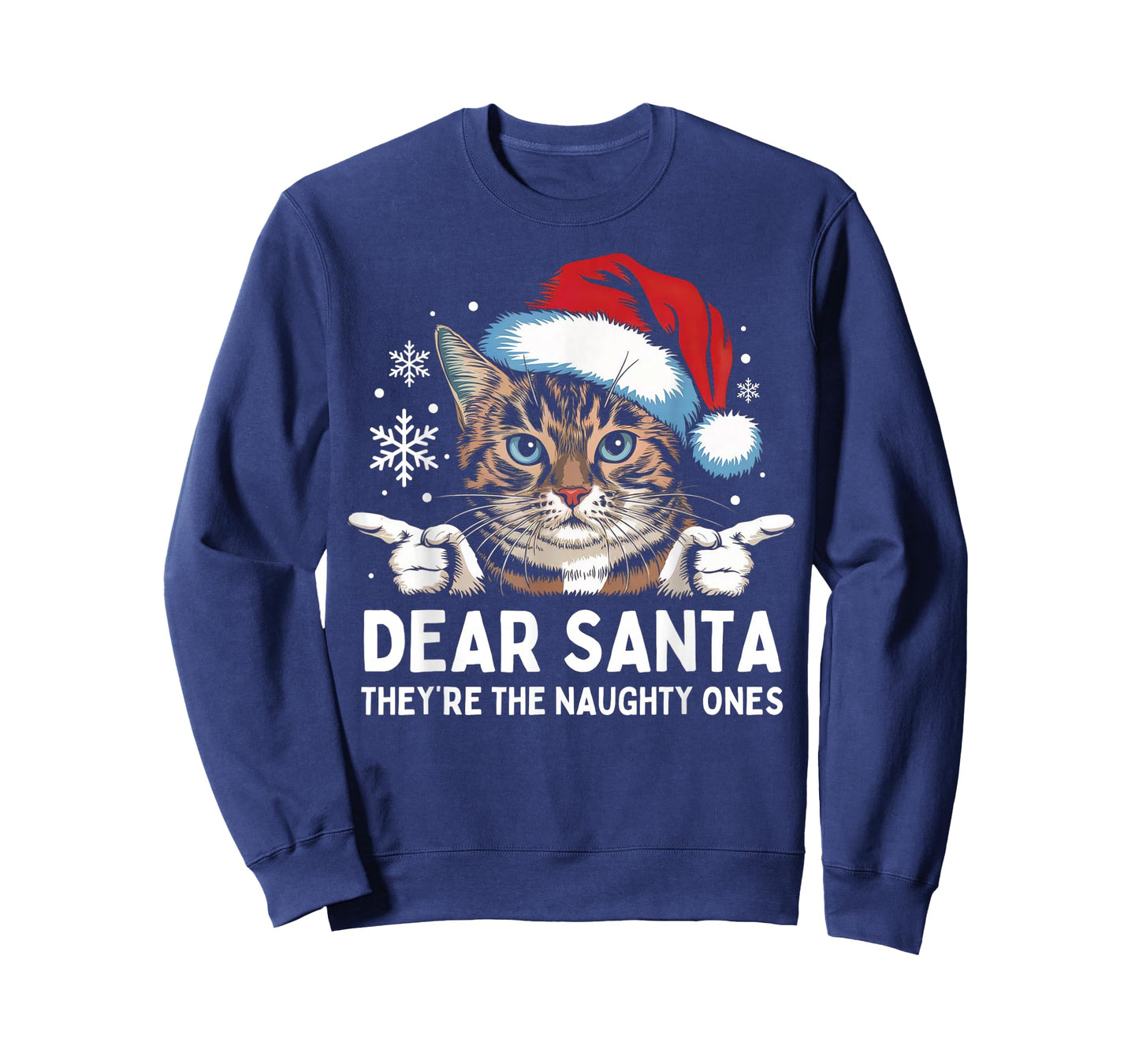 Funny Cat Dear Santa They Are The Naughty Ones Christmas Men Women Kids T-Shirt