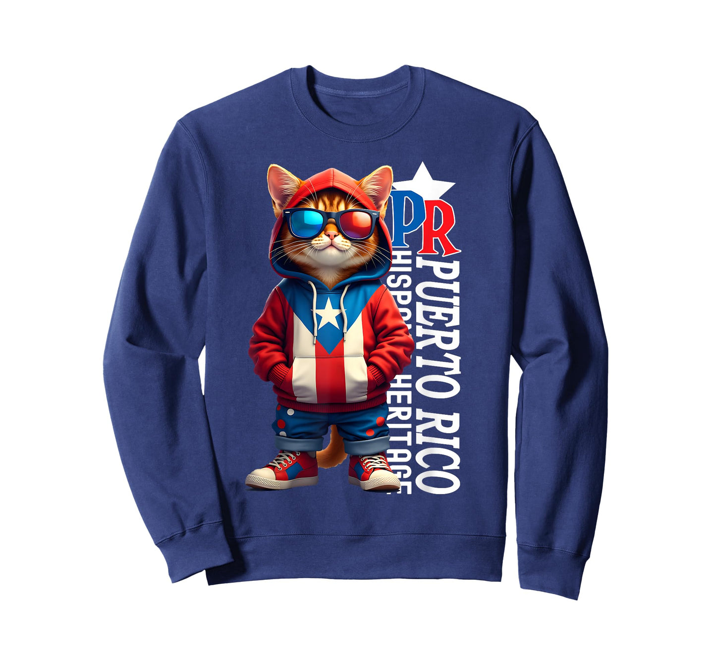 Funny Cat Puerto Rico Flag Boricua Cat Lovers Men Women Kids T-Shirt