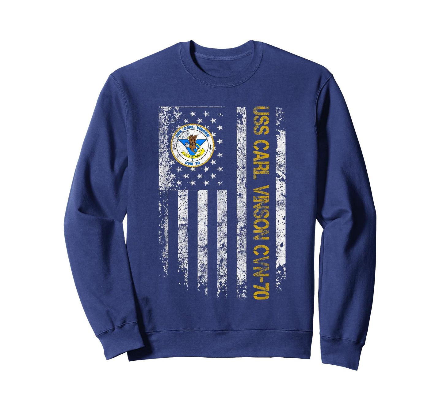 USS Carl Vinson CVN-70 Aircraft Carrier Veteran Flag Vintage T-Shirt